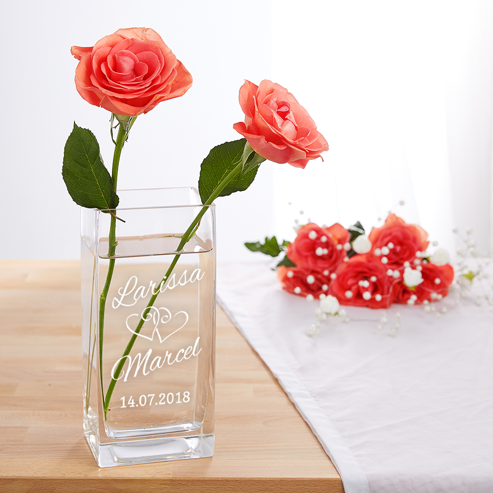 Vase zur Hochzeit - personalisiert 1565 - 5