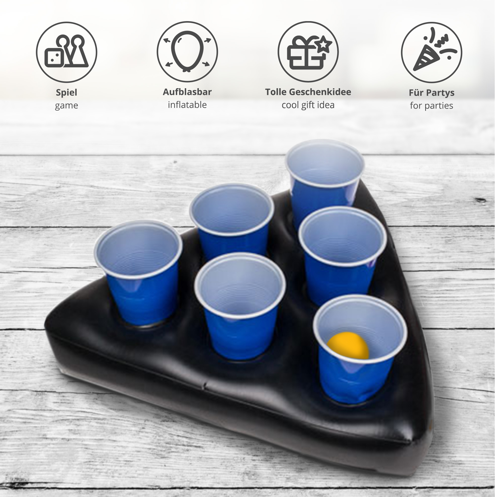 Aufblasbarer Bierpong Hut - Mini Beer Pong Set 3572 - 3