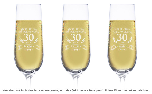 Sektglas zum 30. Geburtstag 1335 - 1