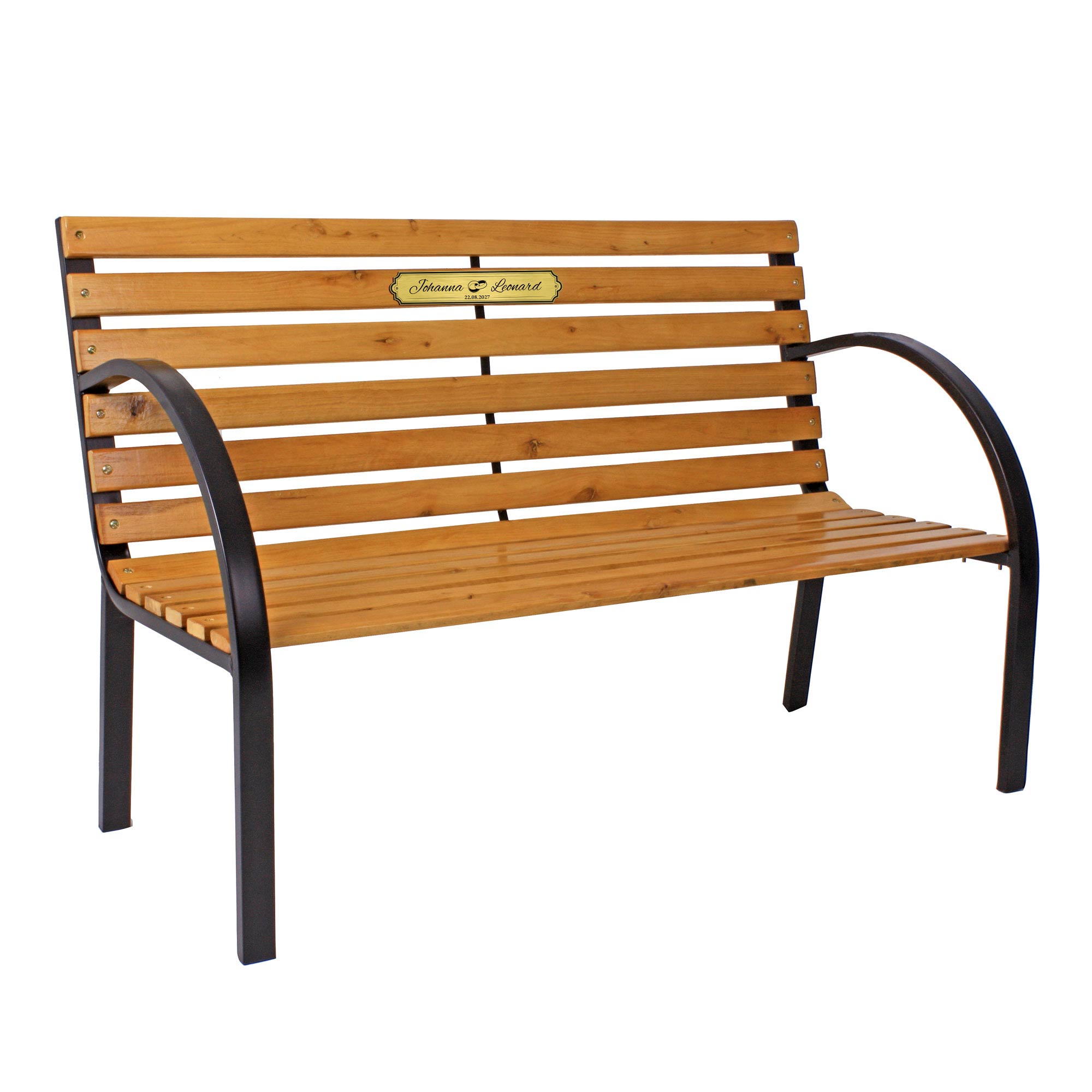 Personalisierte Hochzeitsbank 2 Sitzer - Schwarz Personalisierte Hochzeitsbank 2 Sitzer - Schwarz