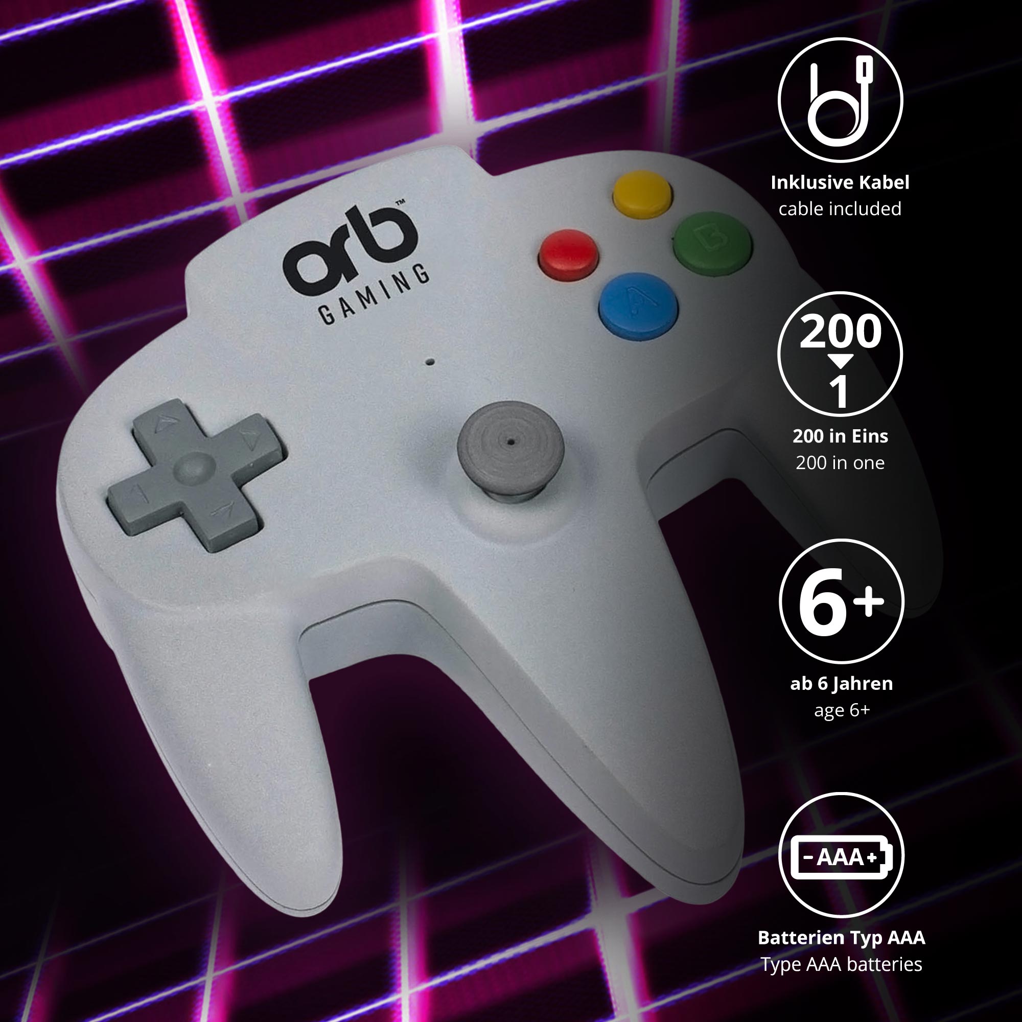 Retro Game Controller - 200 Arcade Spiele