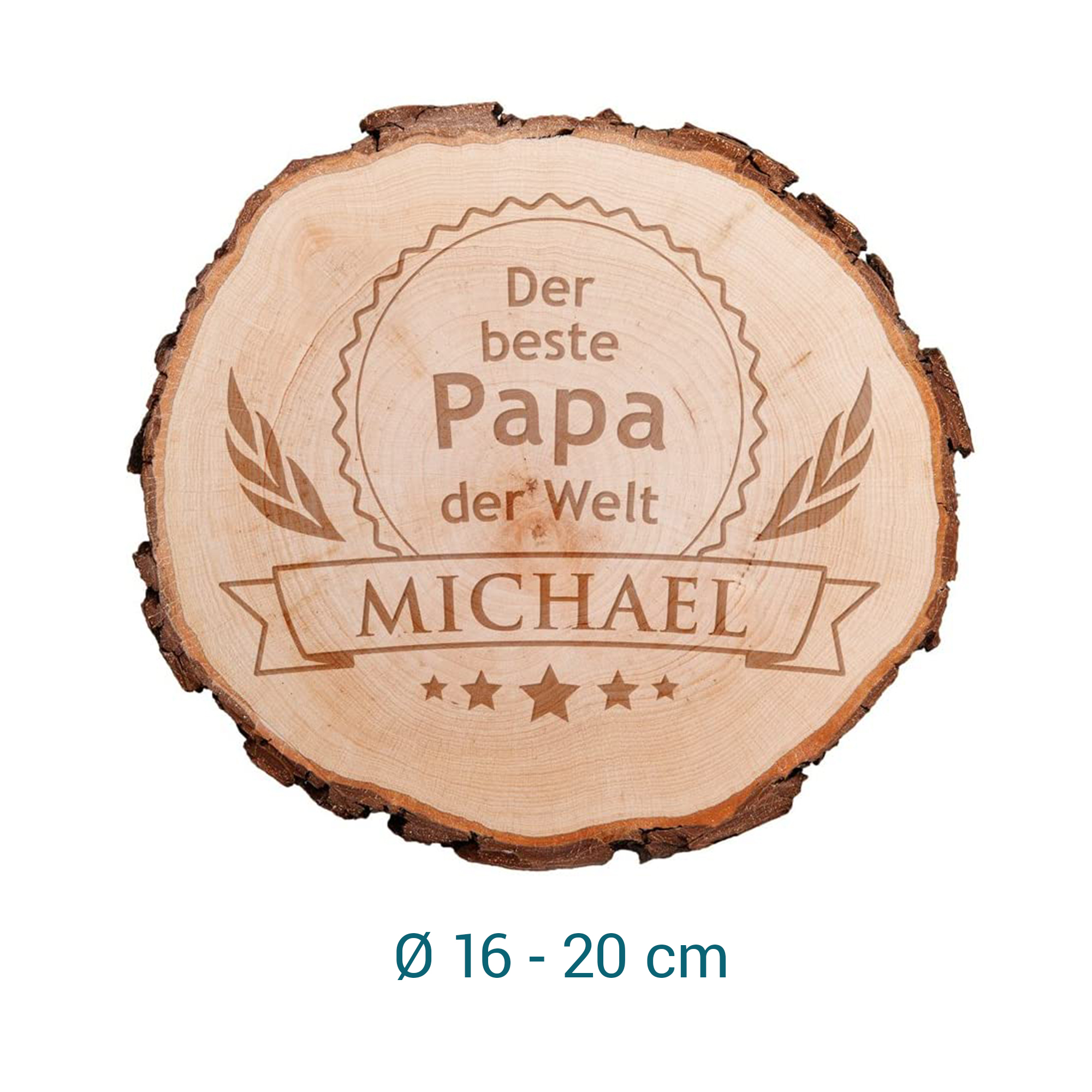 Baumscheibe mit Gravur - Der beste Papa der Welt 2920 - 6