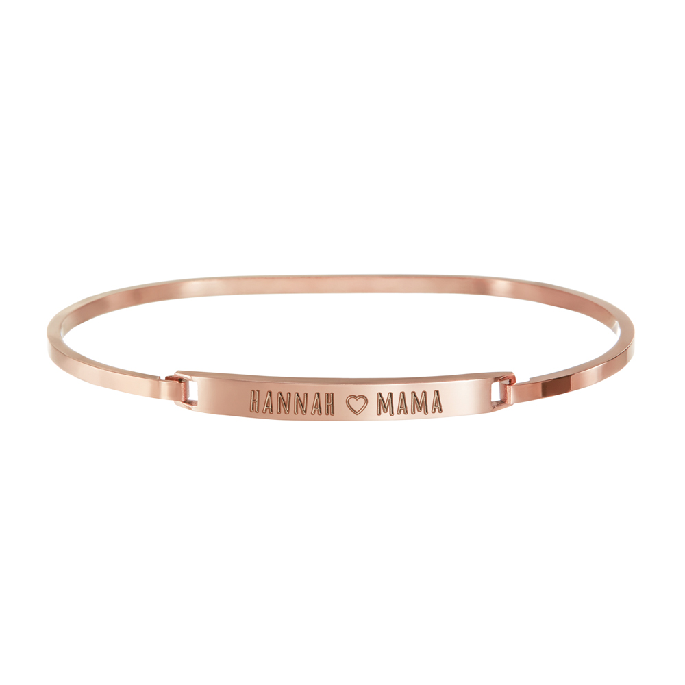 Armreif Rosegold mit Gravur - Mama Name 3557 - 3