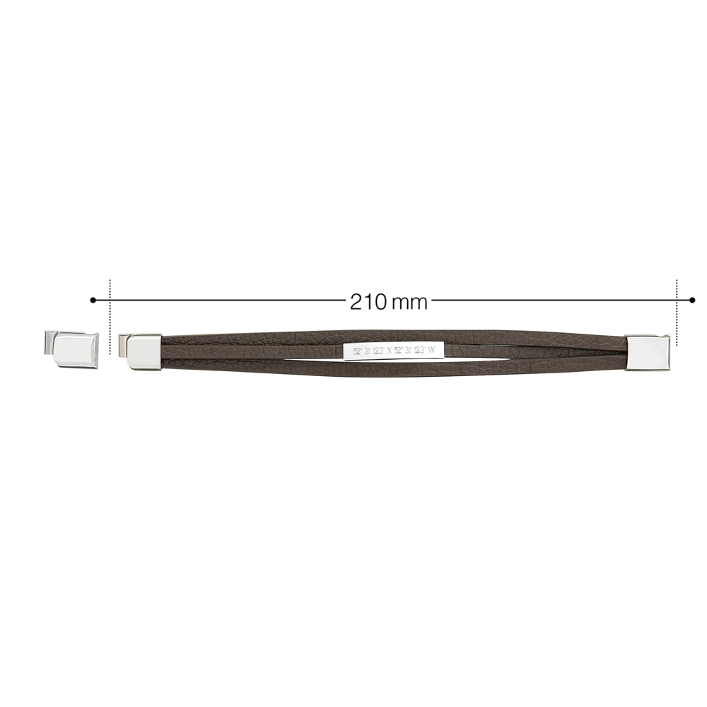Gewickeltes Lederarmband braun - Geokoordinaten 3729 - 2