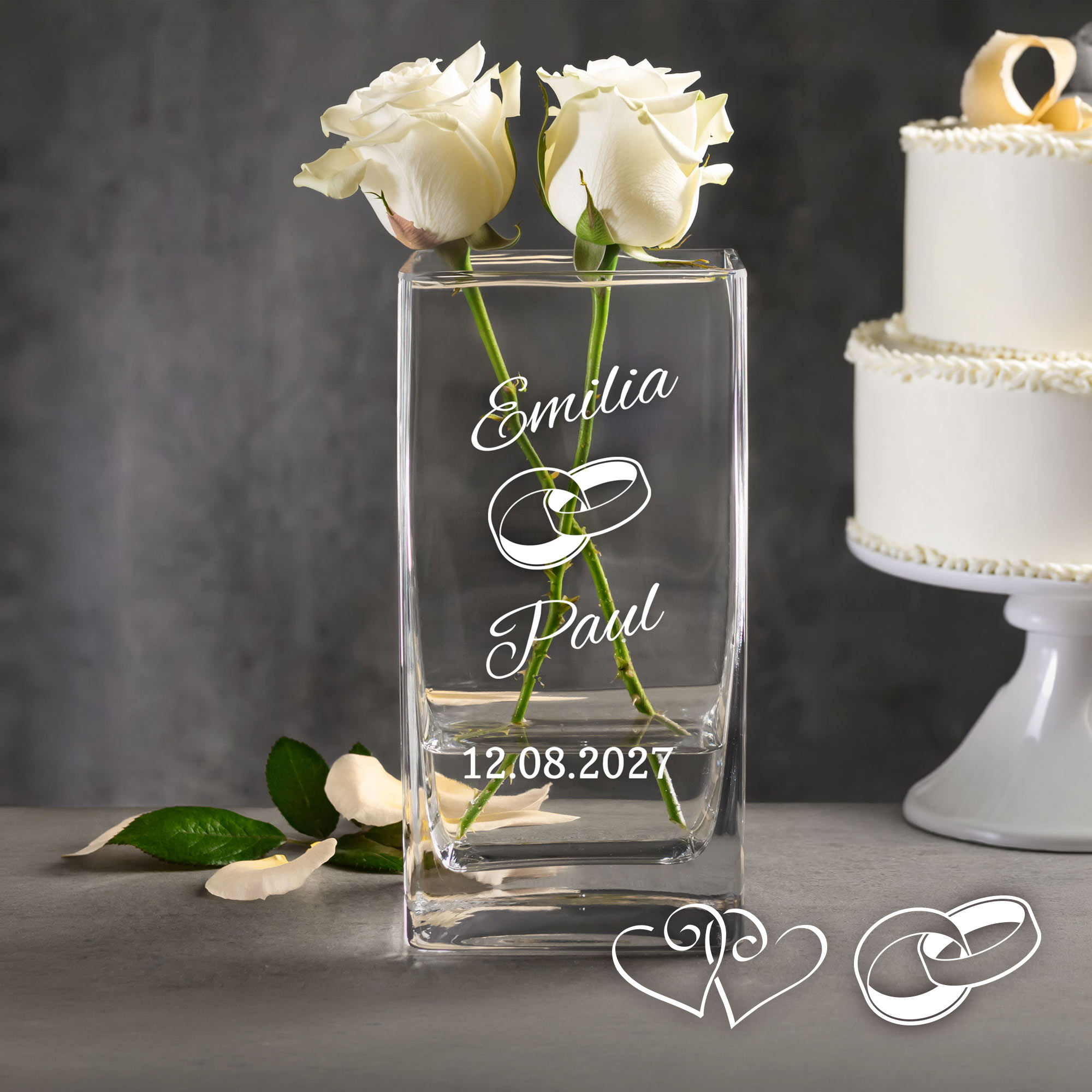 Vase zur Hochzeit - personalisiert