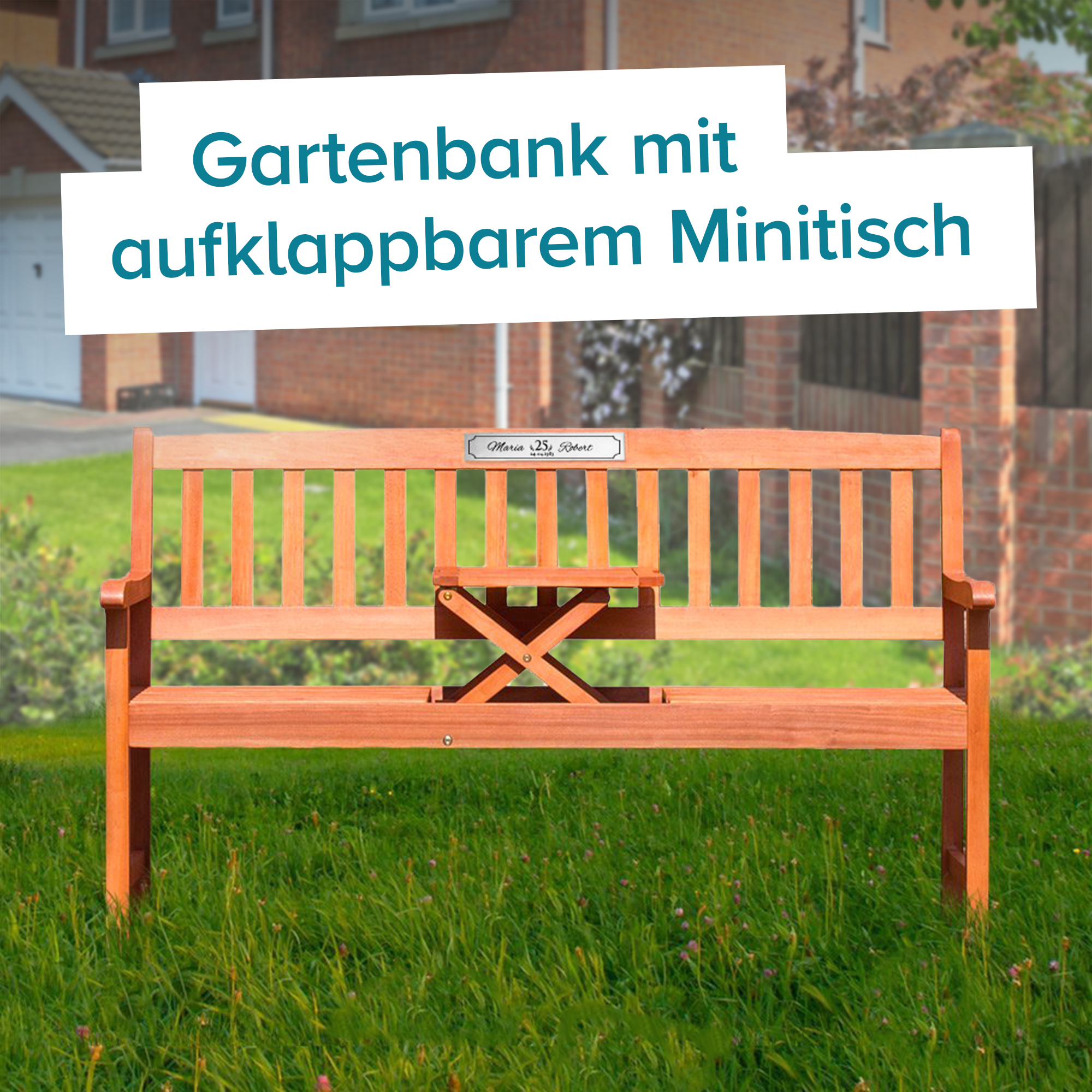 Personalisierte Hochzeitsbank zur Silberhochzeit