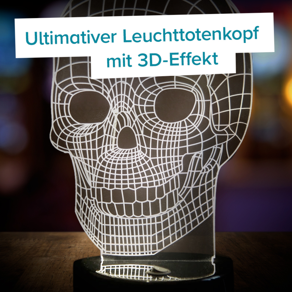 3D Tisch Leuchte - Totenkopf 3996 - 5