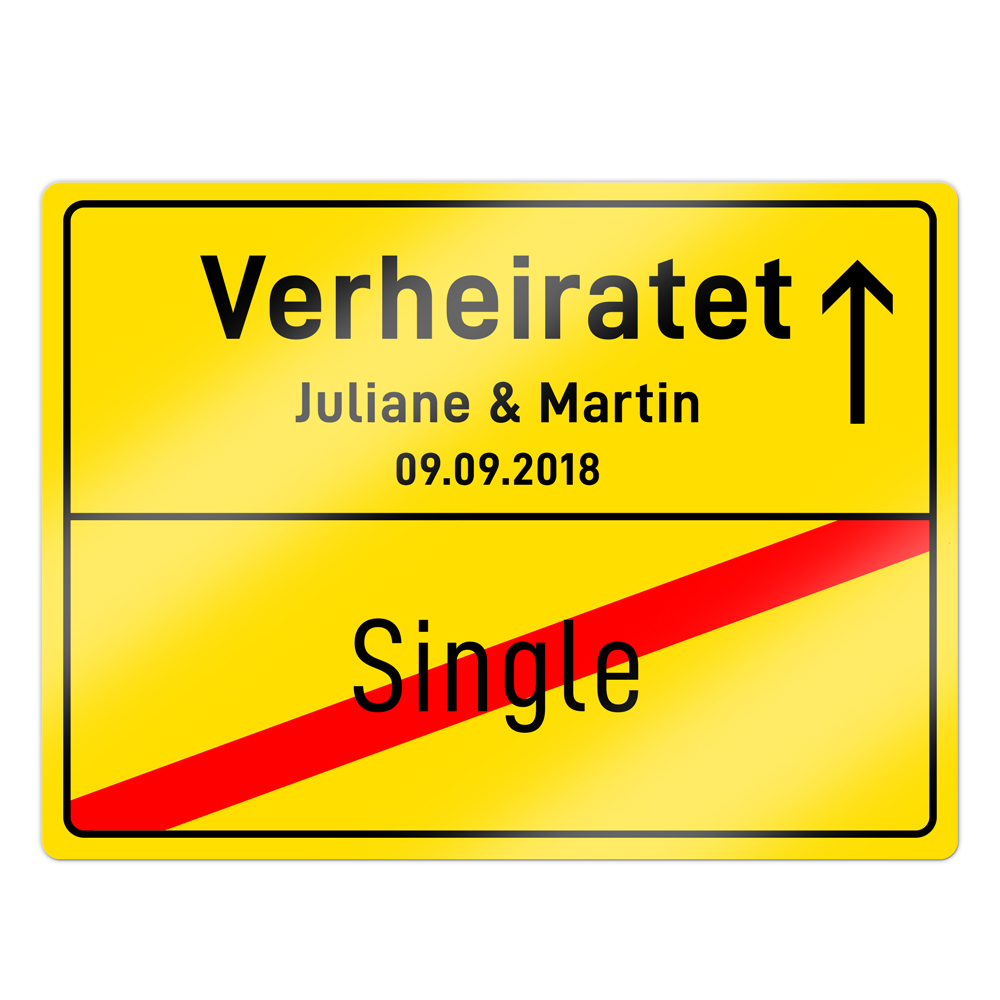 Personalisiertes Ortsschild - Verheiratet 2020 - 2