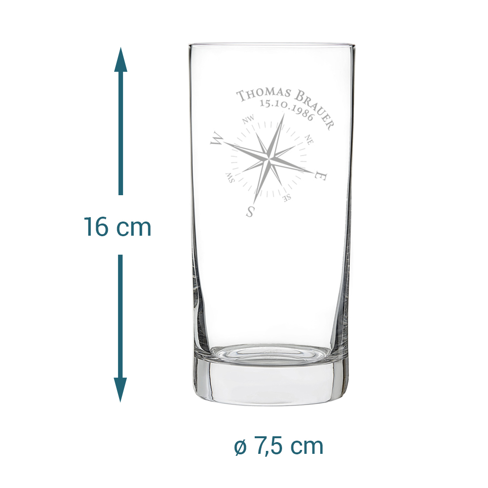 Cocktailglas mit Gravur - Kompass 3958 - 4