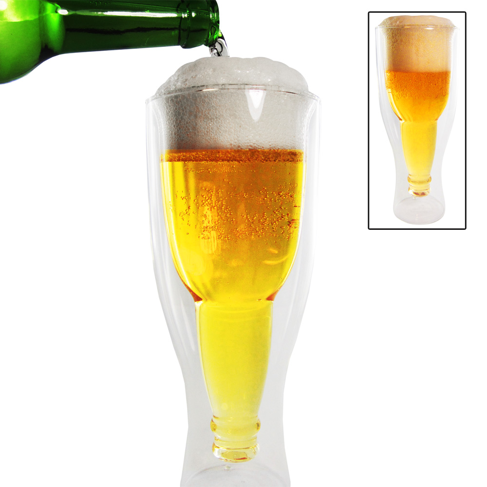 Flasche im Glas - 0,33 l Bierglas 2er Set