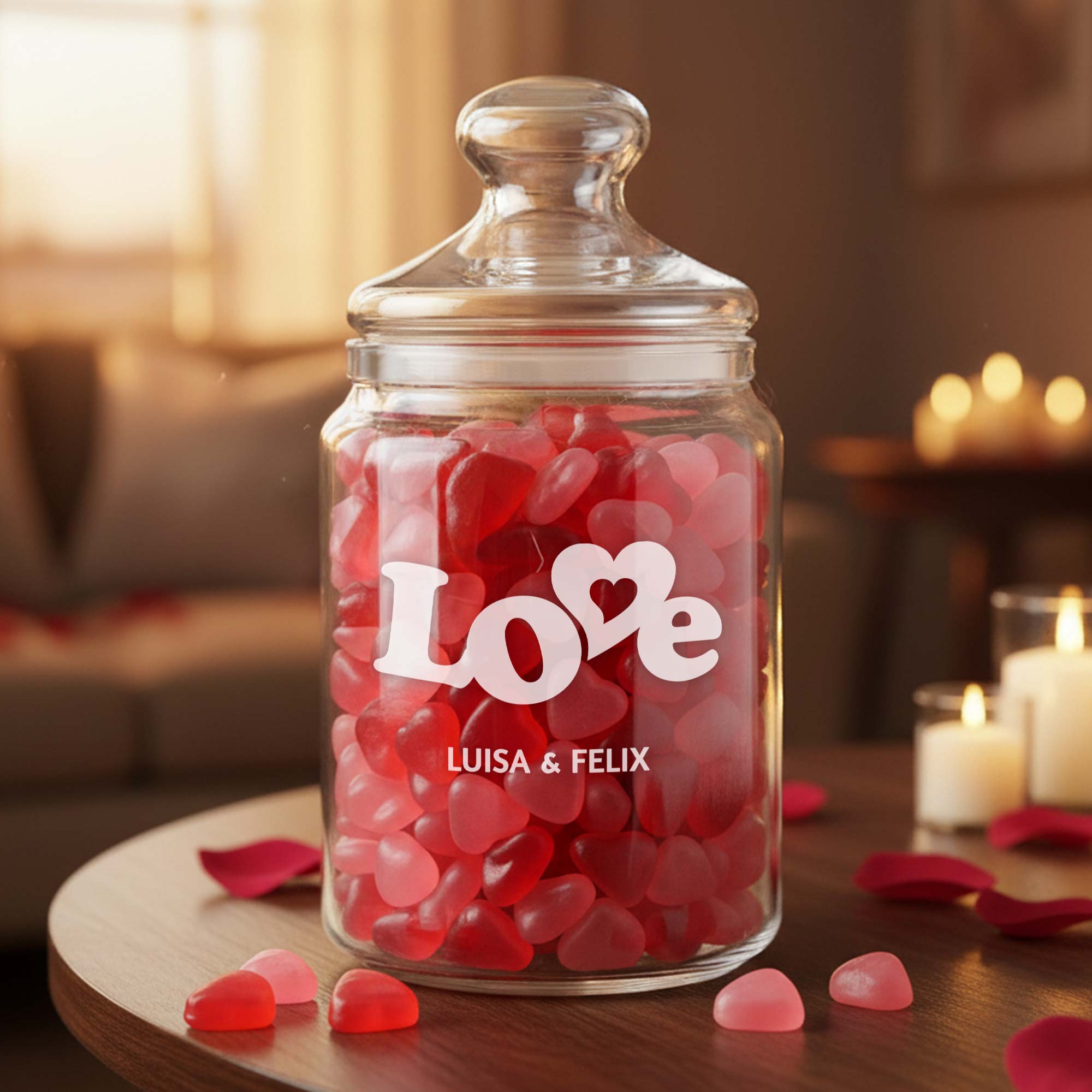 Bonbonglas mit Gravur - Love