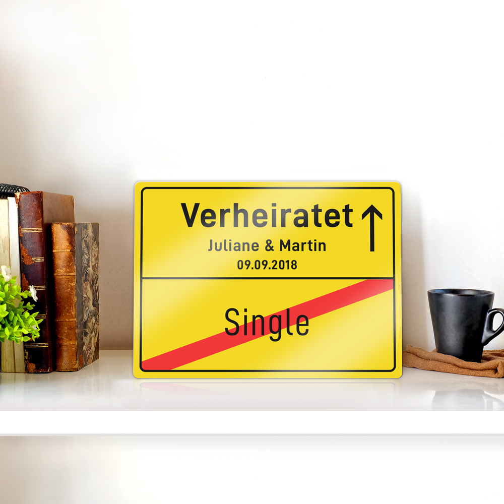 Personalisiertes Ortsschild - Verheiratet 2020