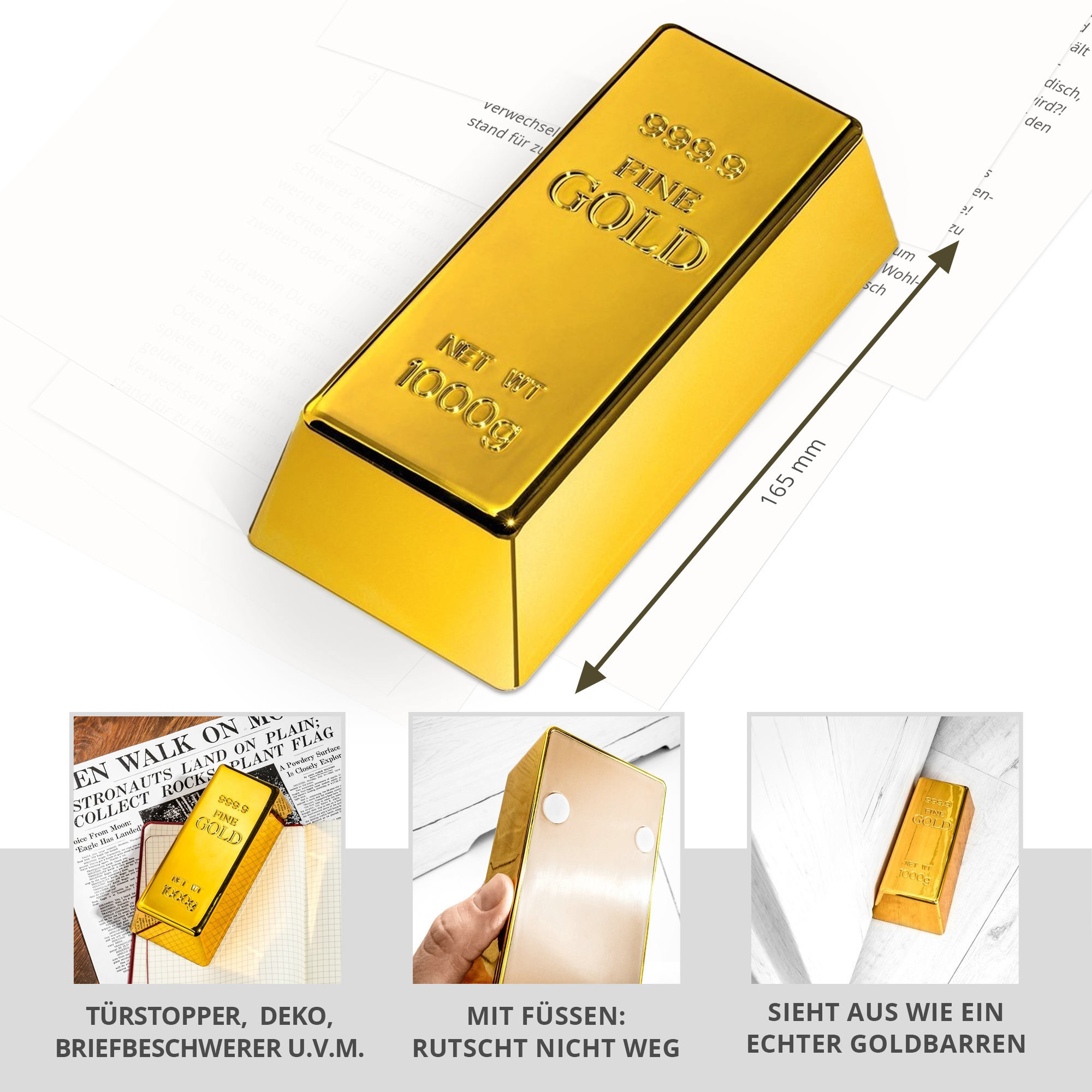 Goldbarren Türstopper