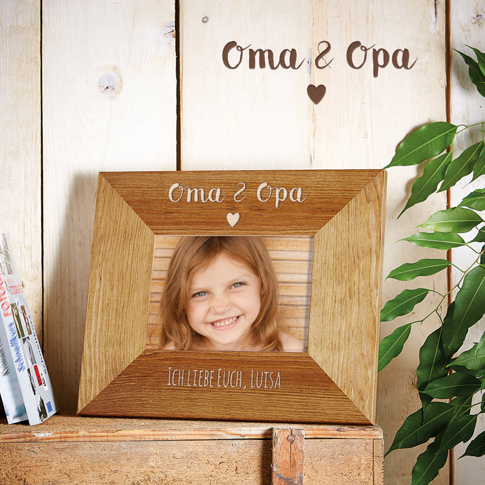 Personalisierter Bilderrahmen - Oma & Opa mit Herz 3116
