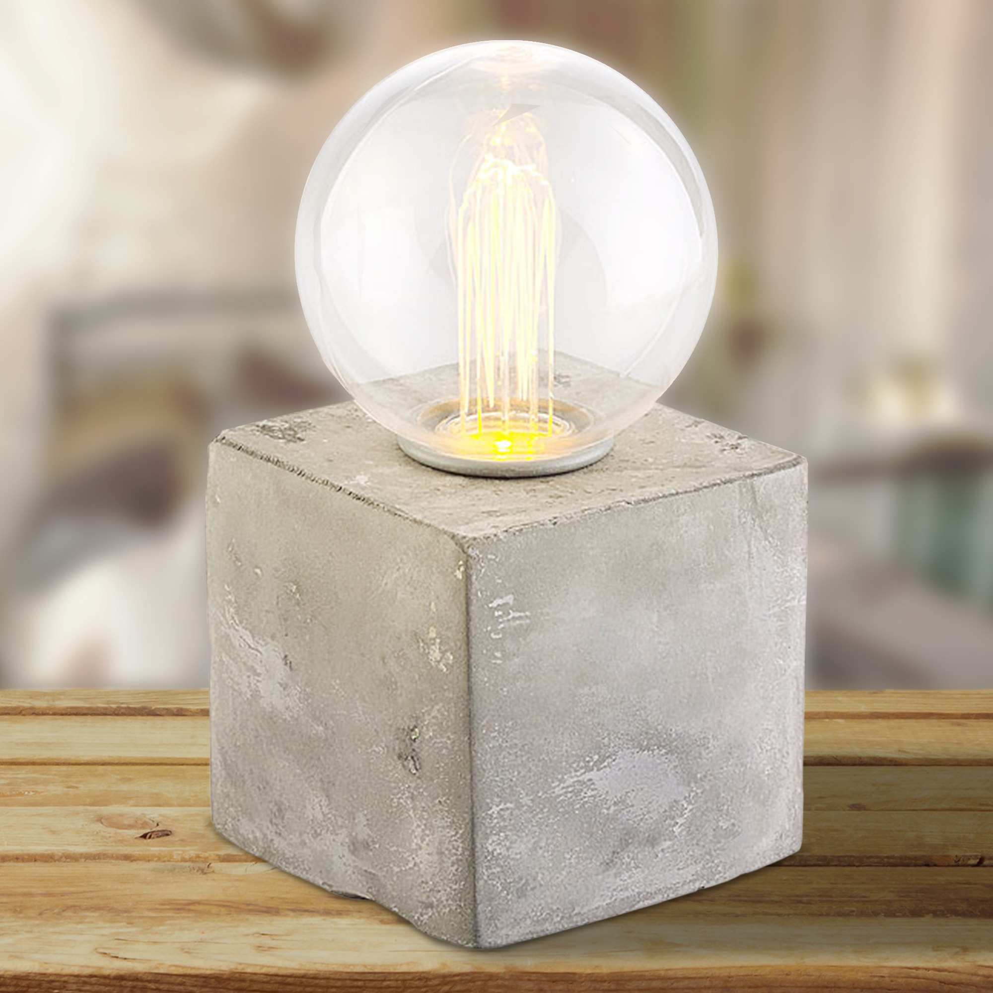 LED Lampe auf Beton-Sockel