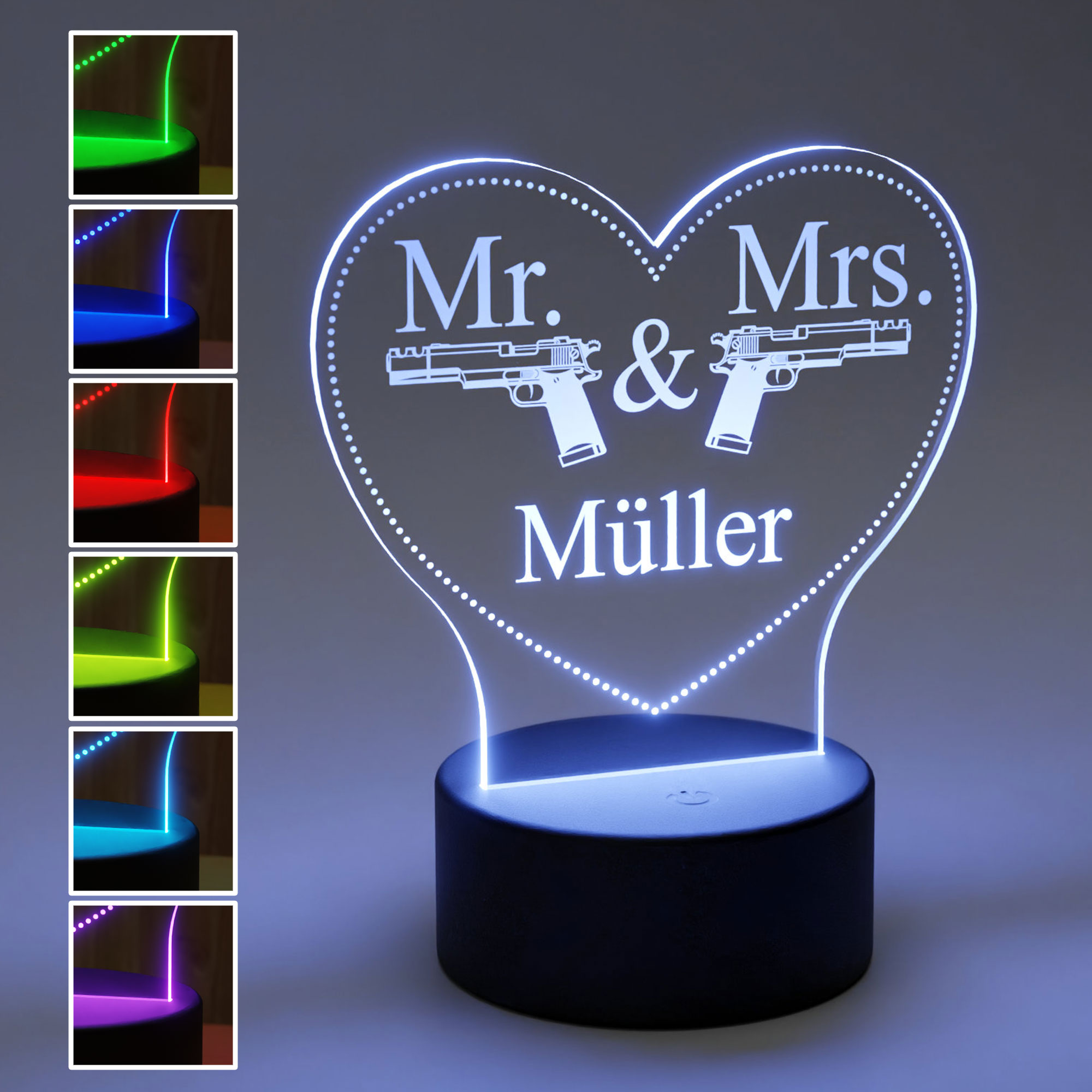 Plexiglas-LED Mr und Mrs Herz