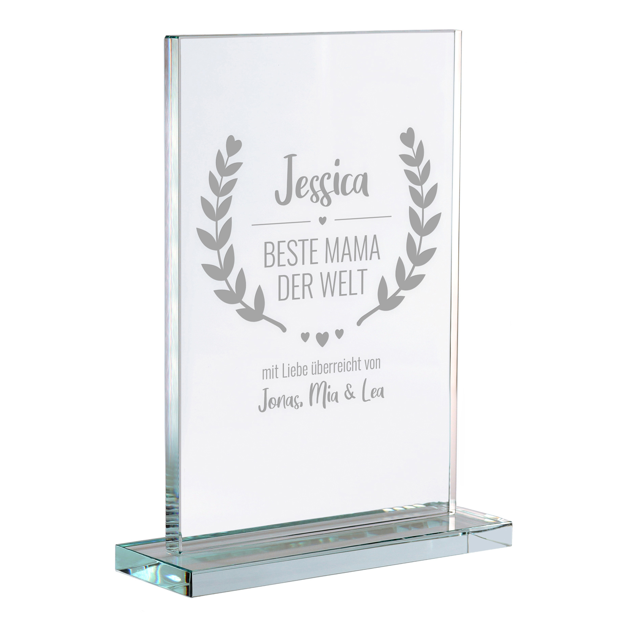 Personalisierter Glaspokal - Auszeichnung für Beste Mama 2162-167-MZ - 2