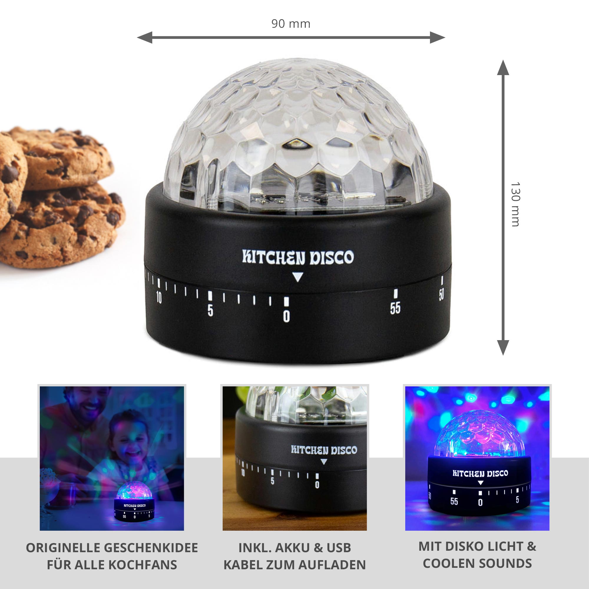 Küchentimer Discolicht mit Musik