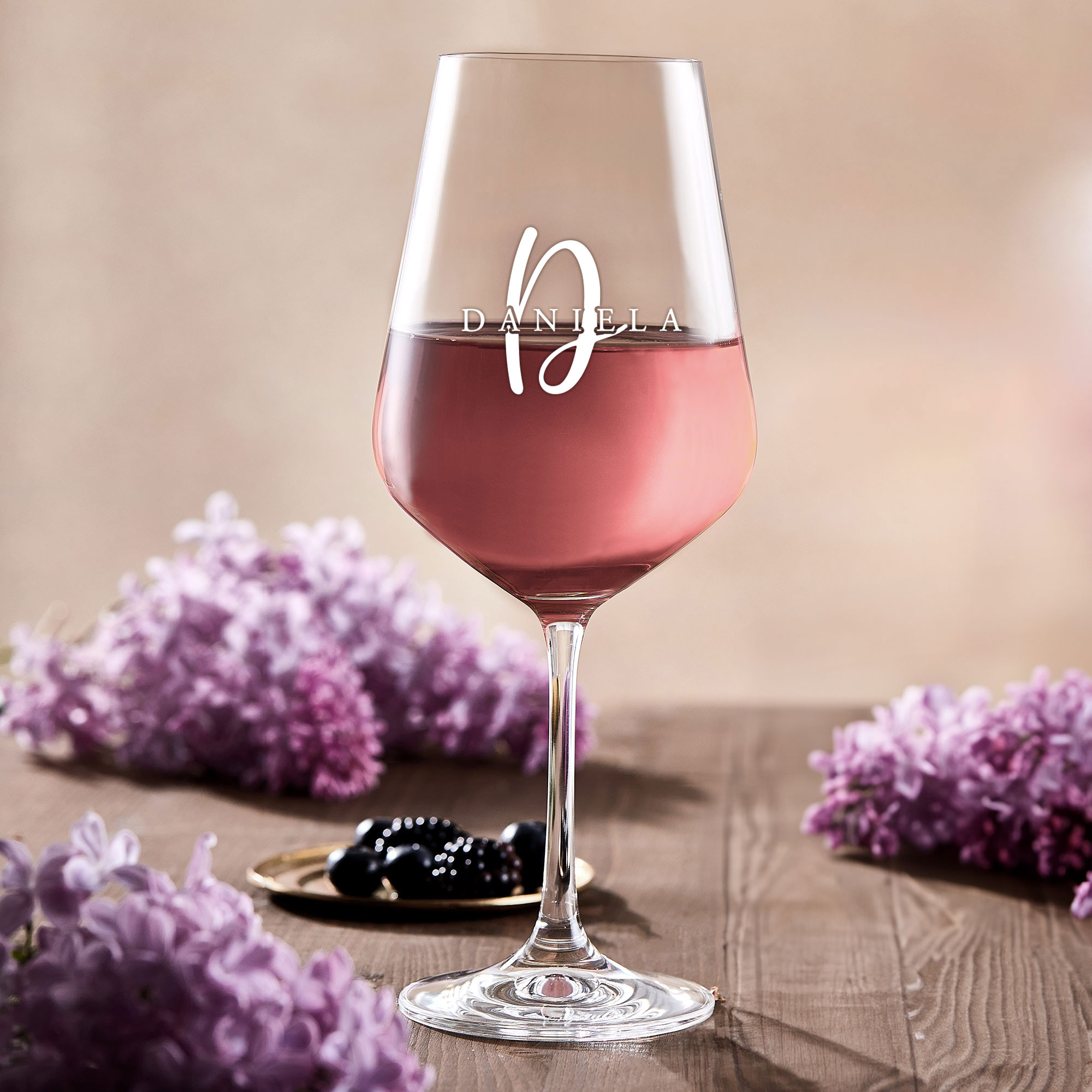 Weinglas mit Gravur - Initial und Name