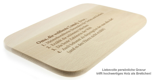 Frühstücksbrett mit Gravur - Definition Weltbeste Oma 1861 - 2