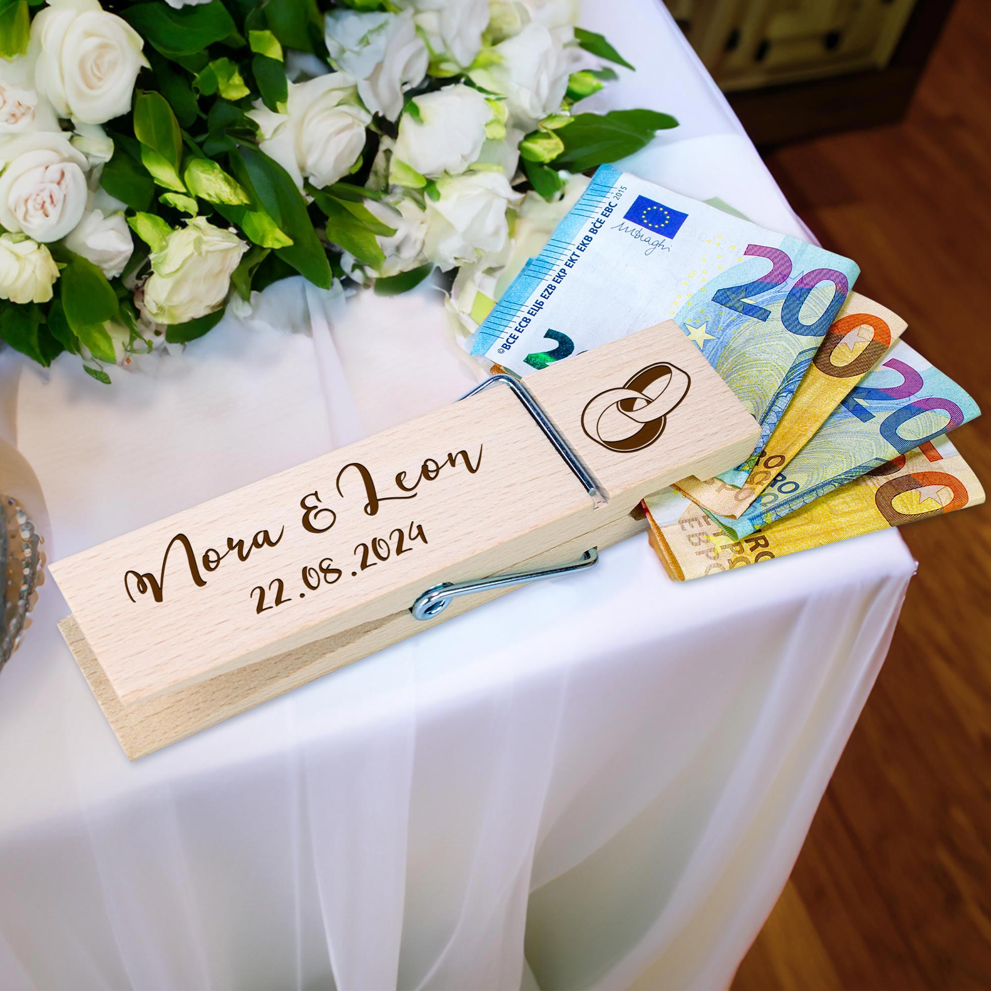 XXL Geldklammer zur Hochzeit - Ringe