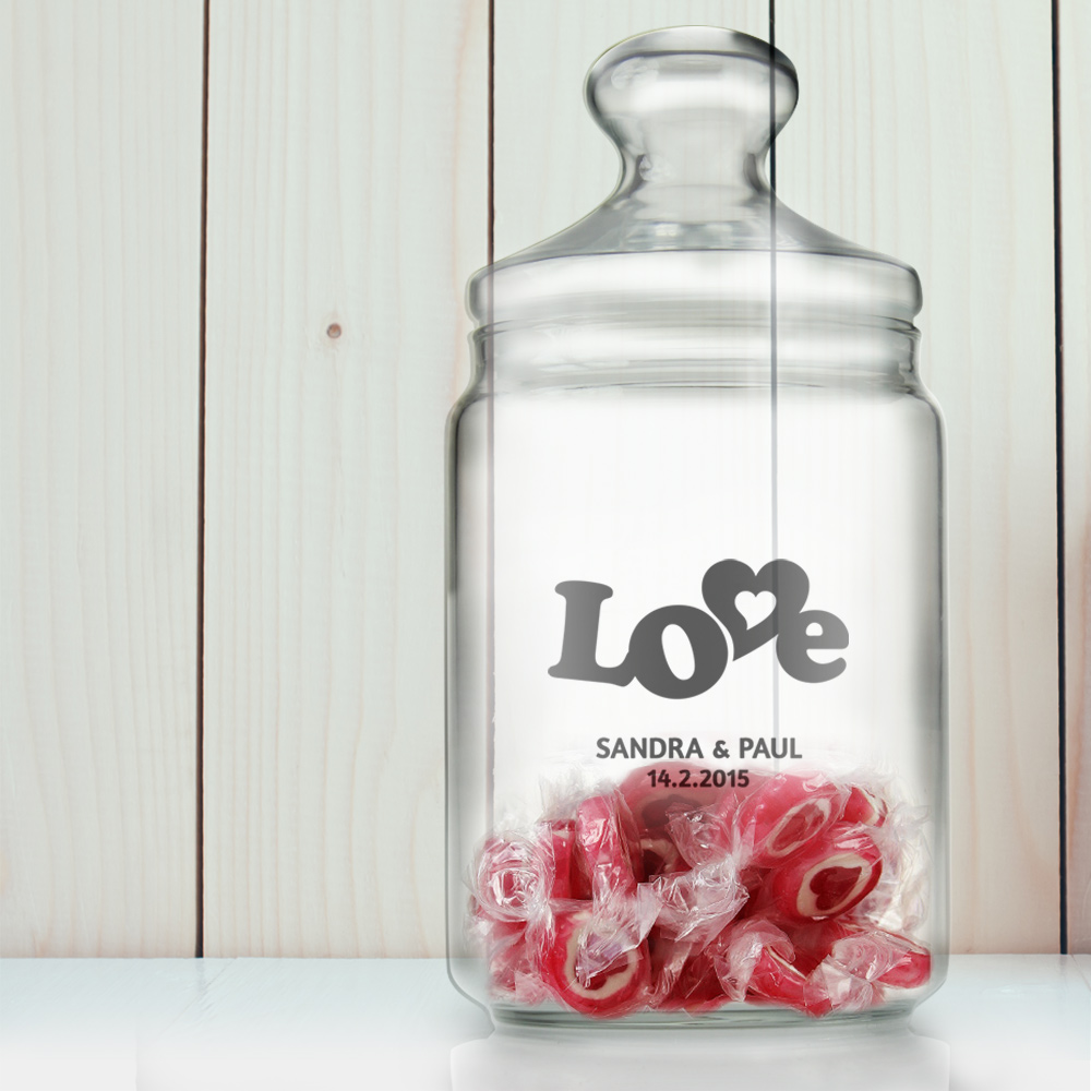 Bonbonglas mit Gravur - Love 2058