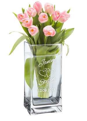 Vase zur Hochzeit - personalisiert