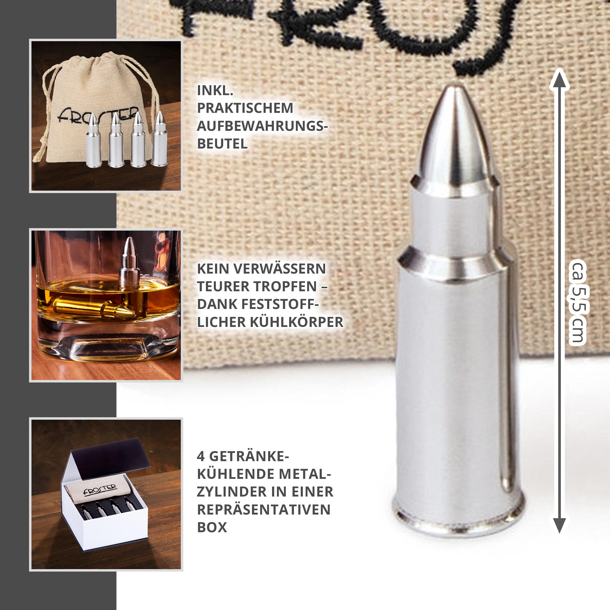 Eiswürfel Patronen aus Metall Eiswürfel Patronen aus Metall