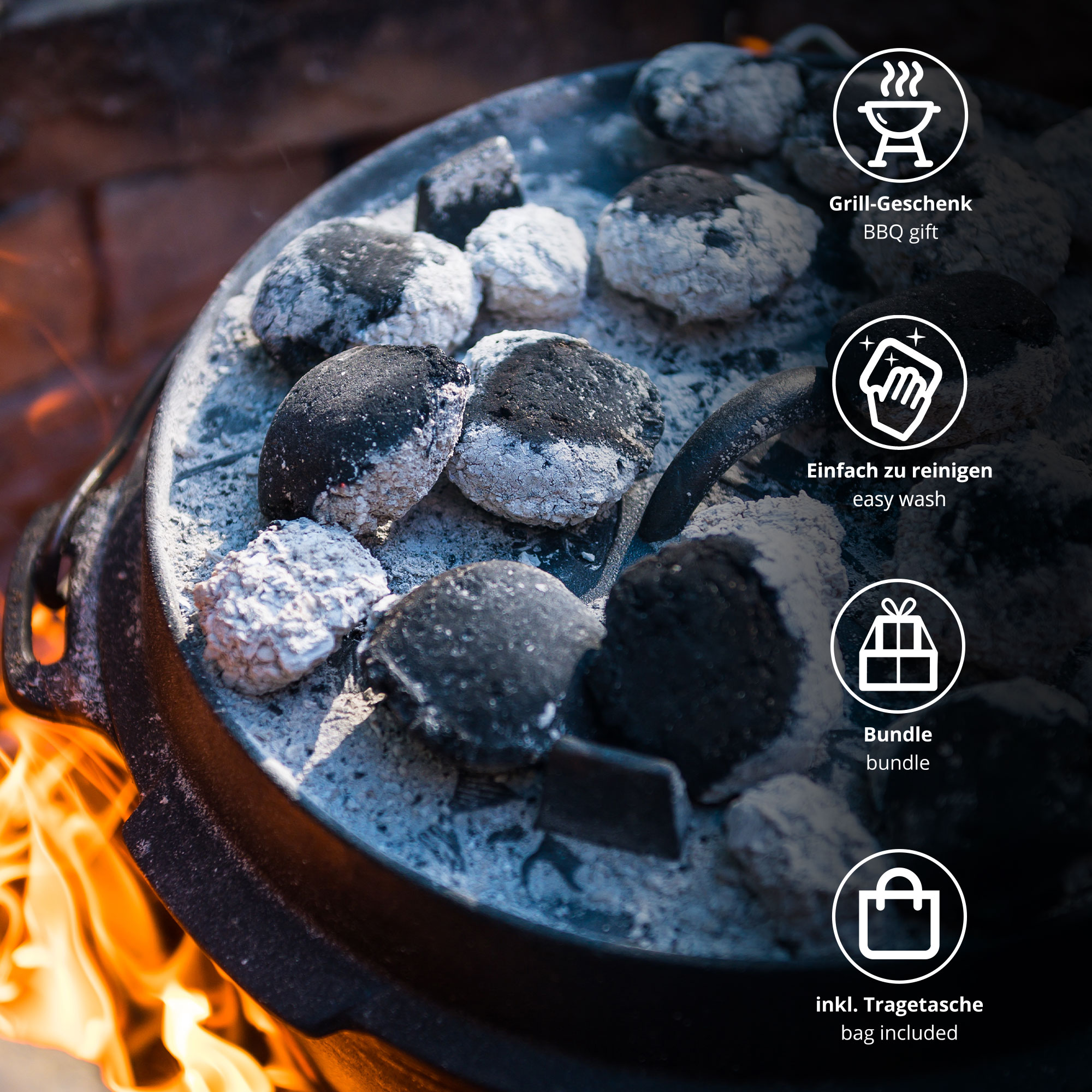 Dutch Oven Set - Feuertopf mit Zubehör