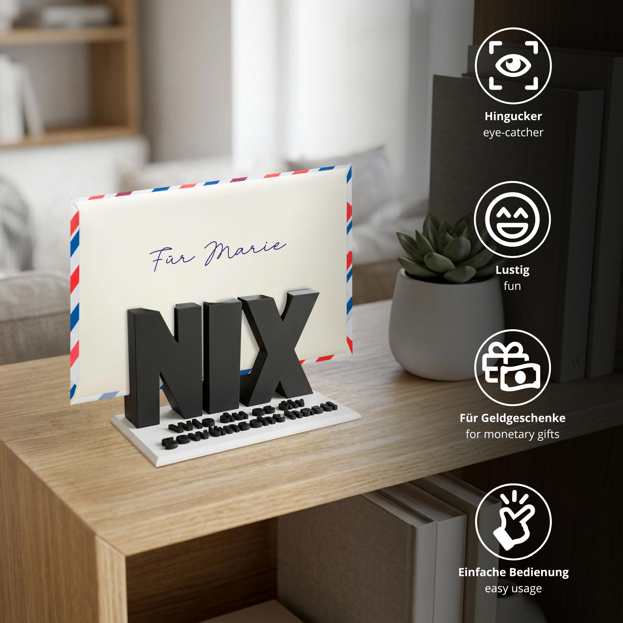 Das Nix Geschenk Schwarz - Geschenkverpackung für Geld & Gutscheine Das Nix Geschenk Schwarz - Geschenkverpackung für Geld & Gutscheine