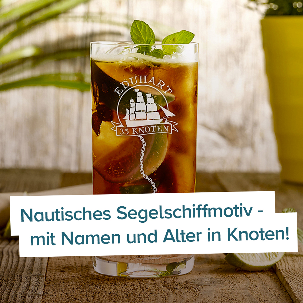 Cocktailglas zum Geburtstag - Segelschiff 3962 - 8