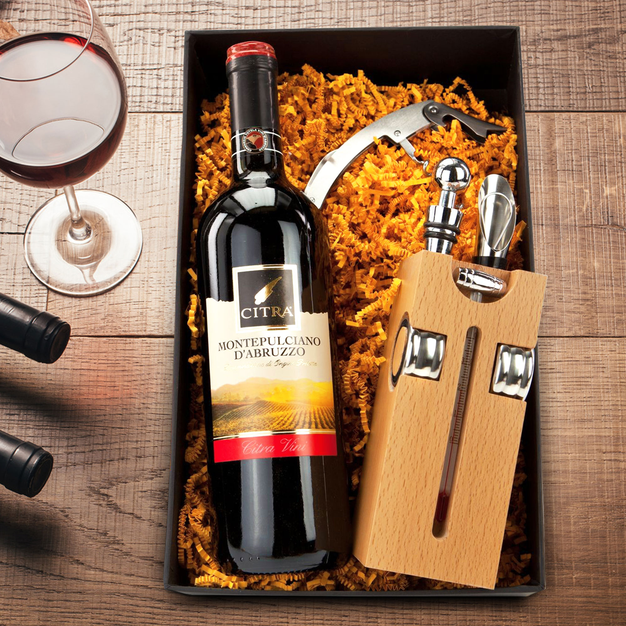 Wein Sommelier Box mit Weinflasche 3792