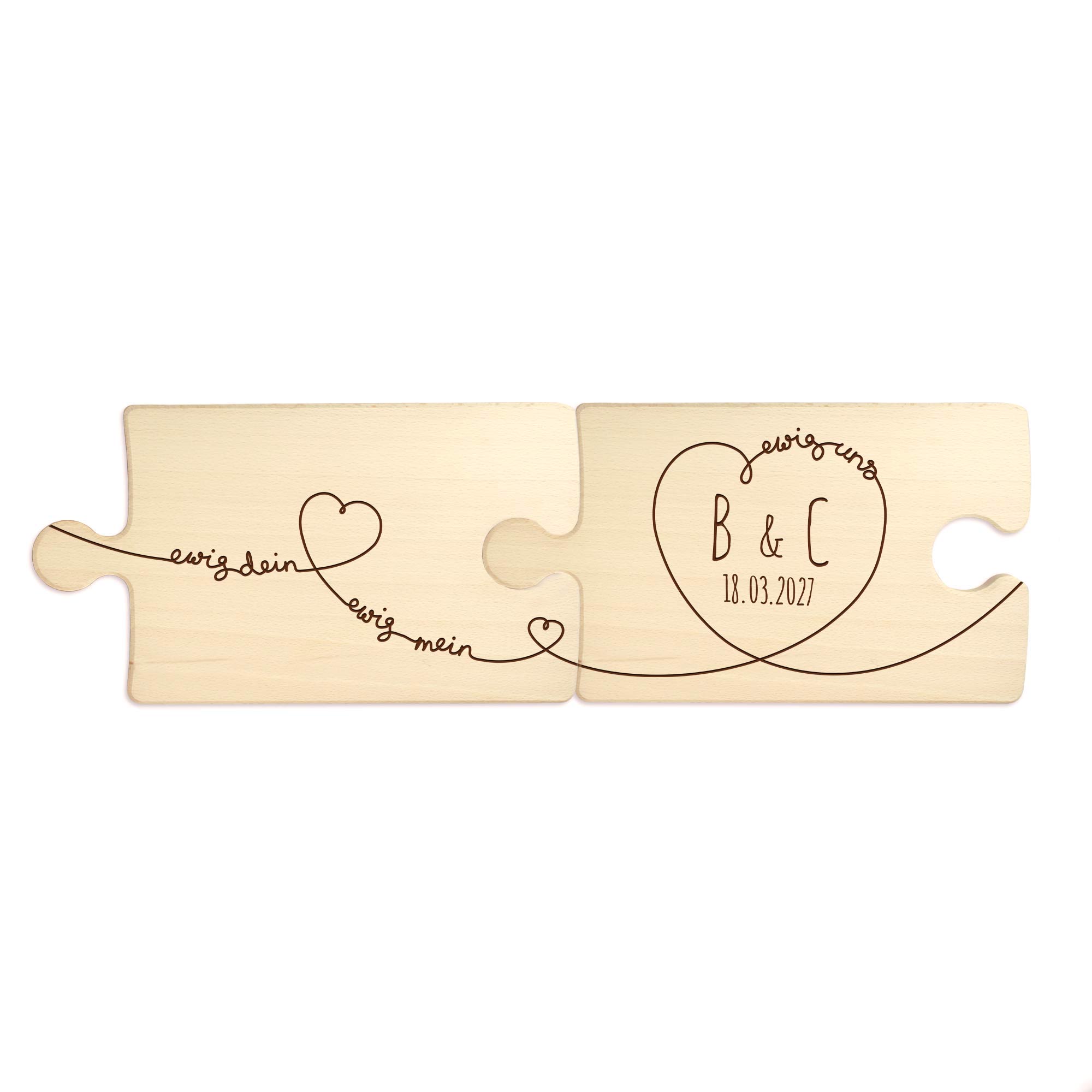 Personalisiertes Puzzle Brettchen Set - Ewig Dein