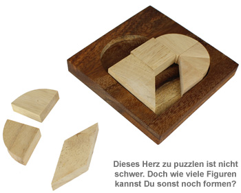 Mini Holz Puzzle - Herz zur Hochzeit 1714 - 1
