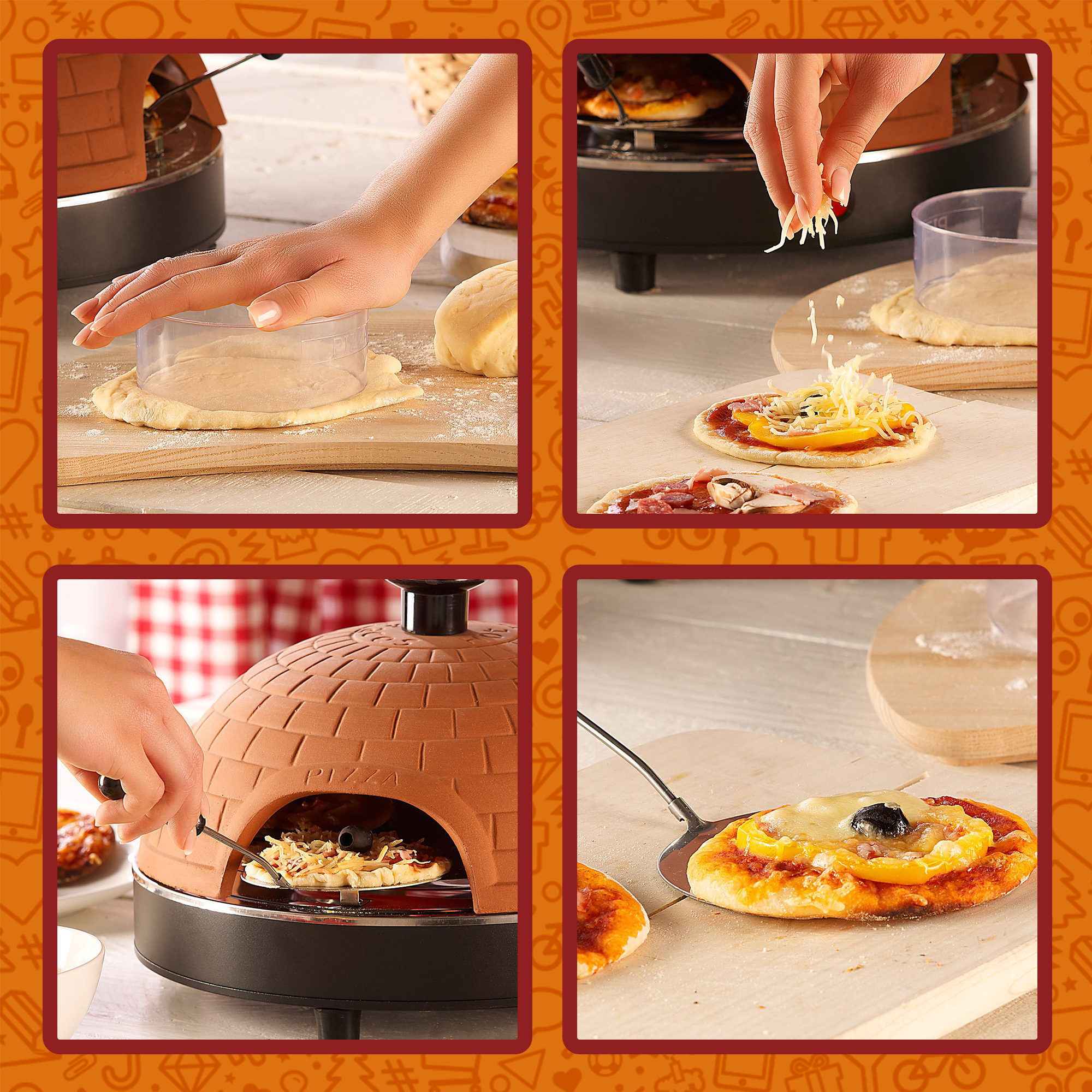 Mini Pizza Stein-Ofen 1327 - 1