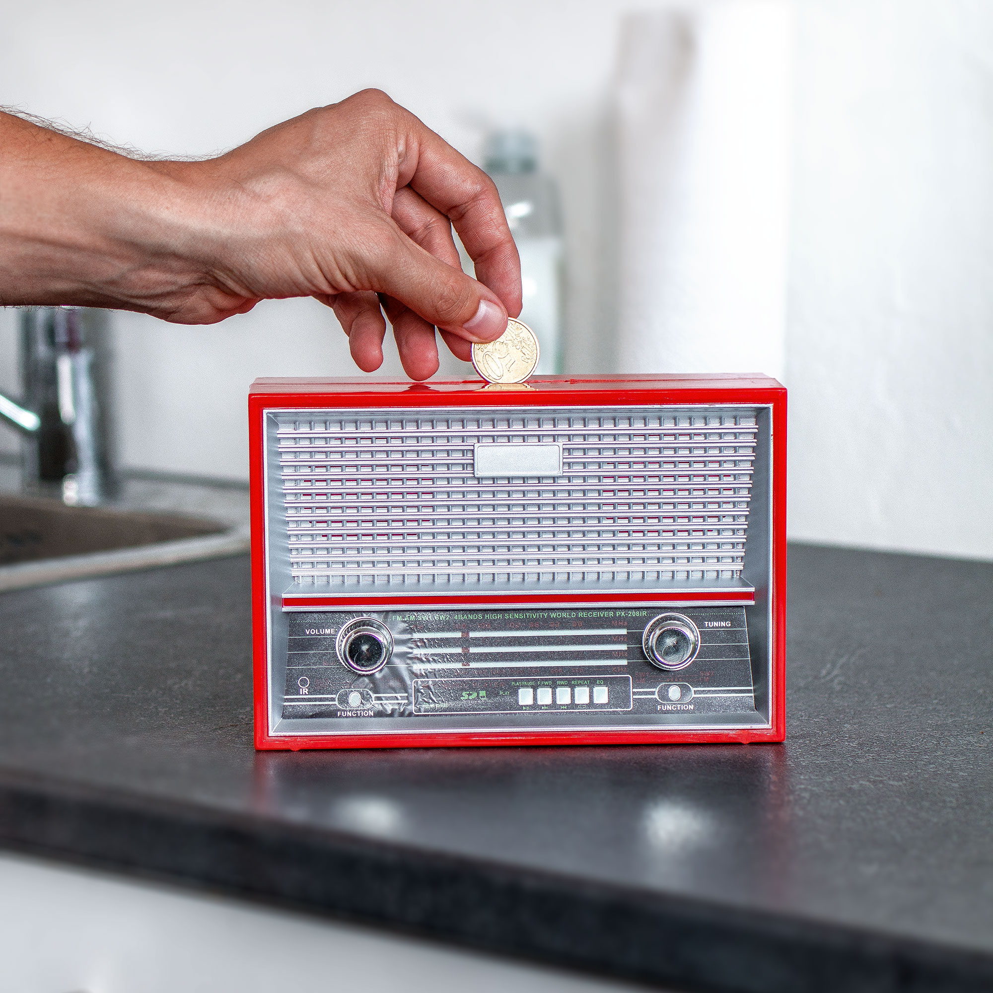 Spardose Vintage Radio - rot 3825 - 4