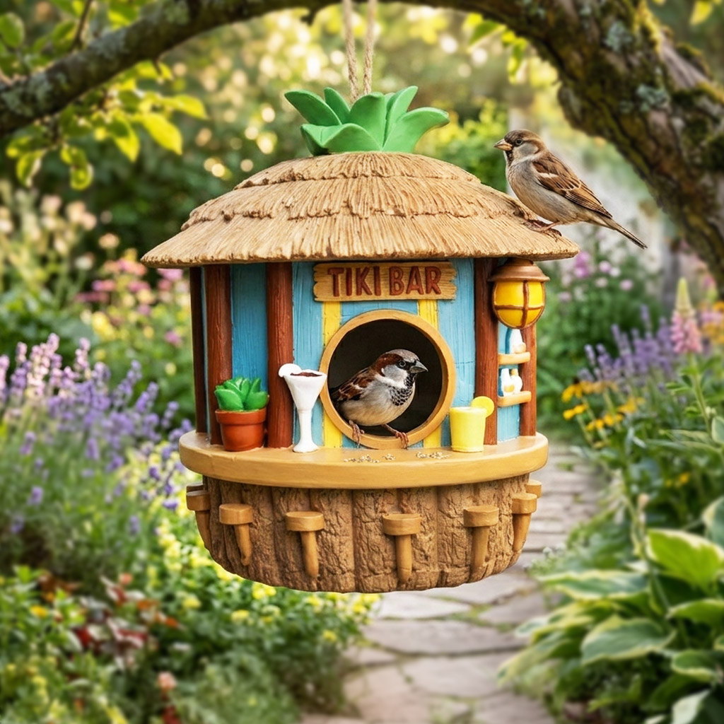 Tikibar Vogelhaus - Nistkasten & Futterhaus für Vögel Tikibar Vogelhaus - Nistkasten & Futterhaus für Vögel