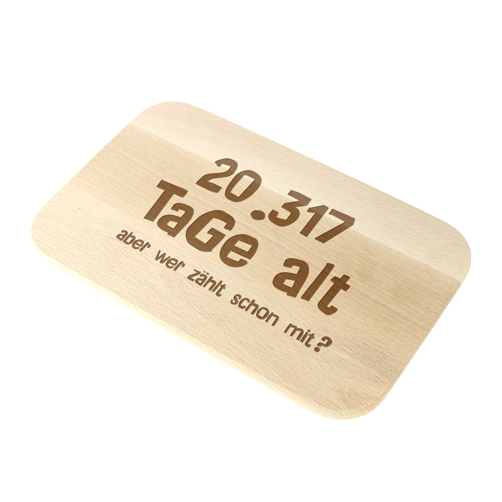 Graviertes Frühstücksbrettchen - Alter in Tagen 3052 - 4