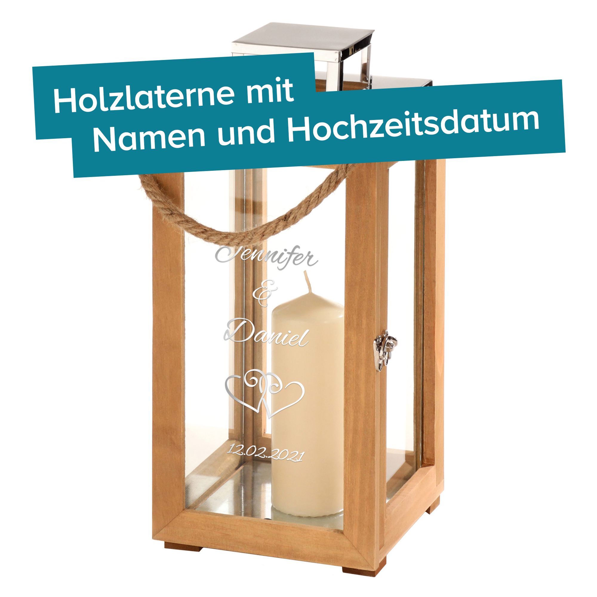 Holzlaterne zur Hochzeit