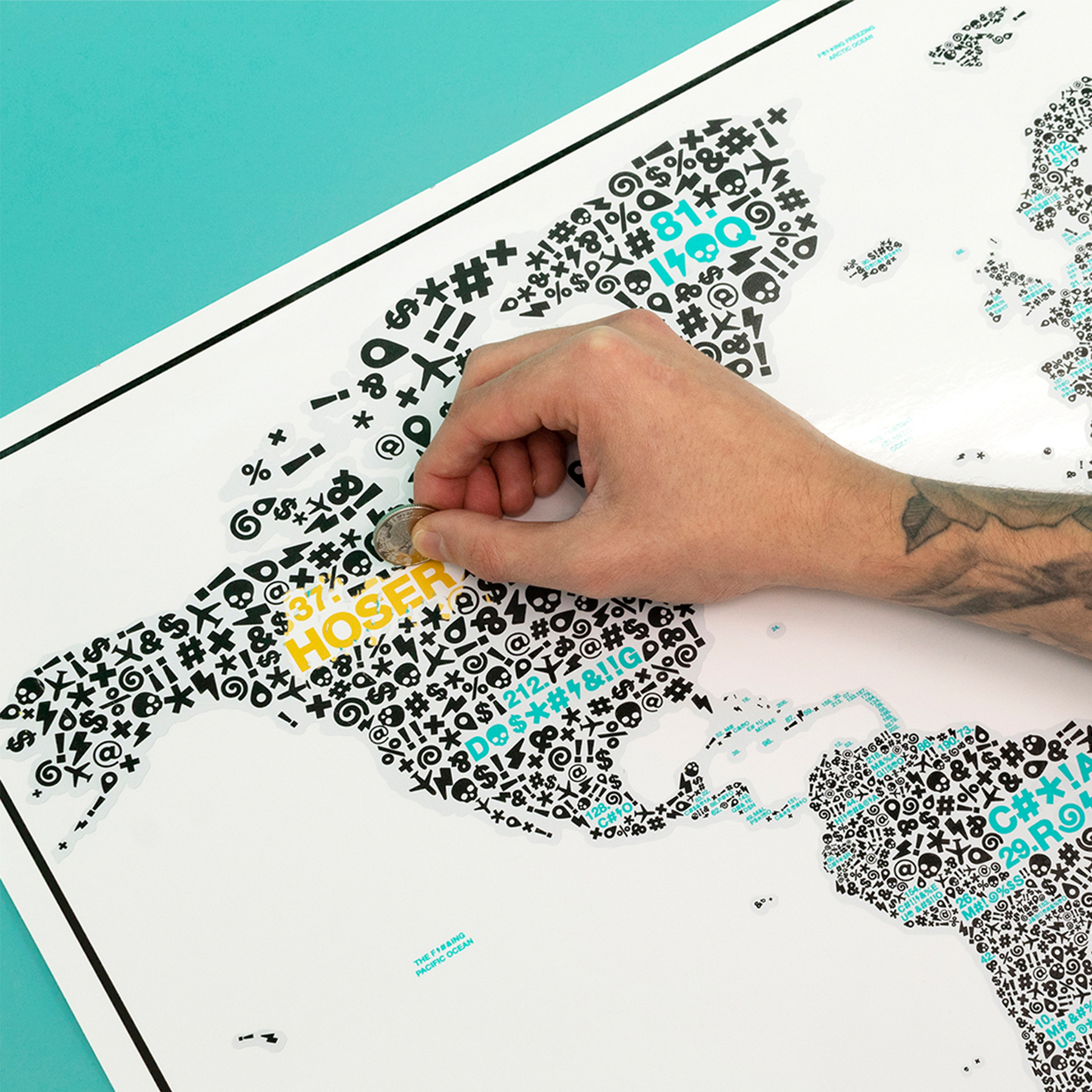 Scratch Map mit Schimpfwörtern 3764 - 8