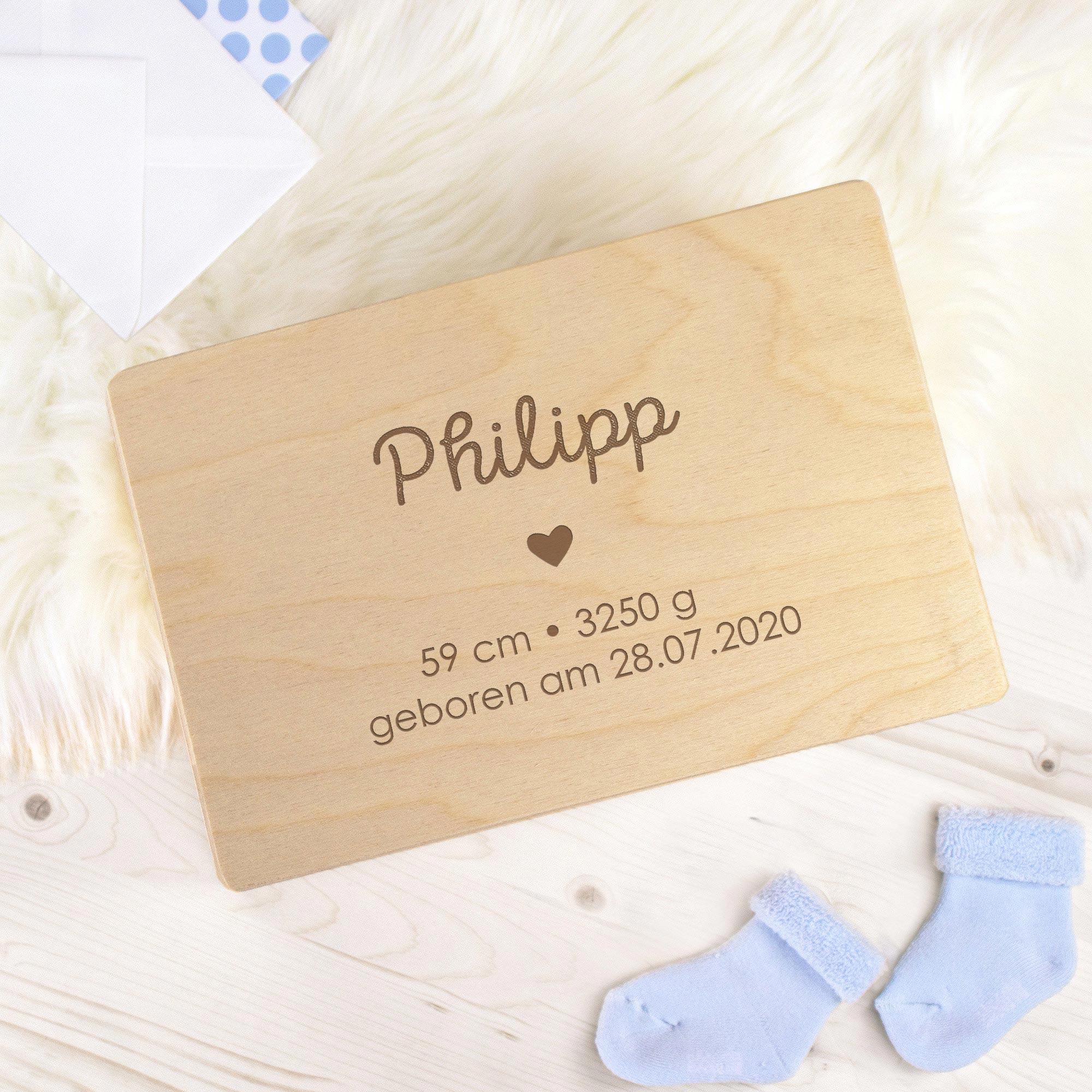 Memory Box zur Geburt - Herz