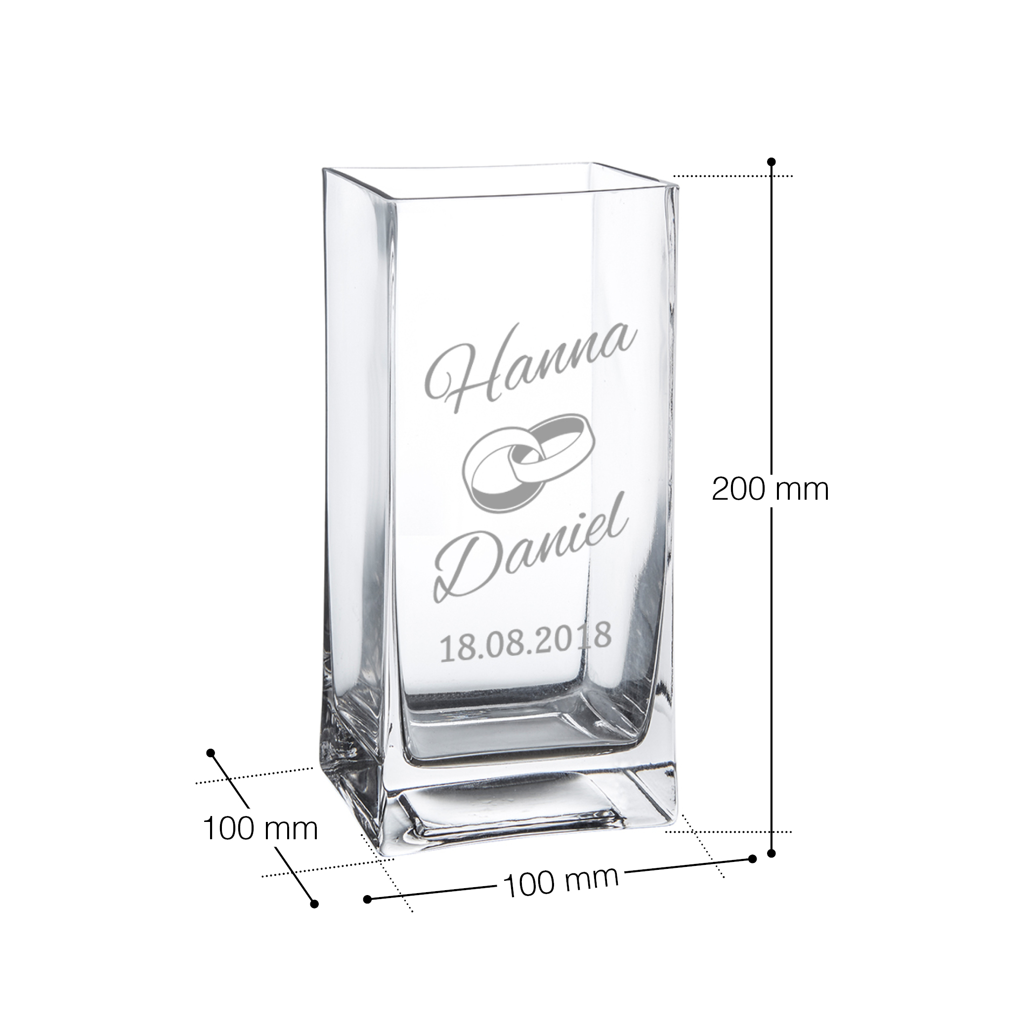 Vase zur Hochzeit - personalisiert