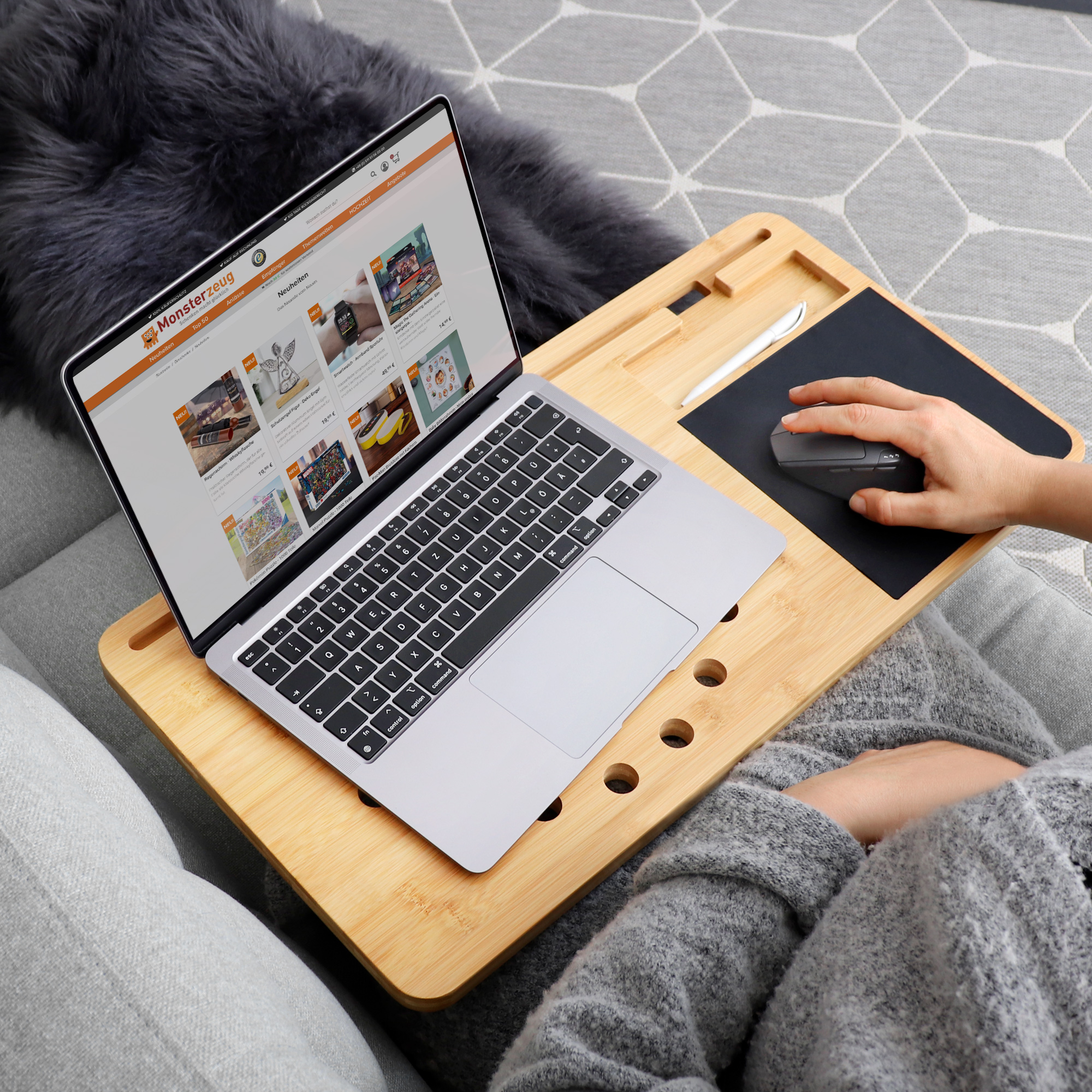 2in1 Laptoptisch und Knietablett mit Mauspad