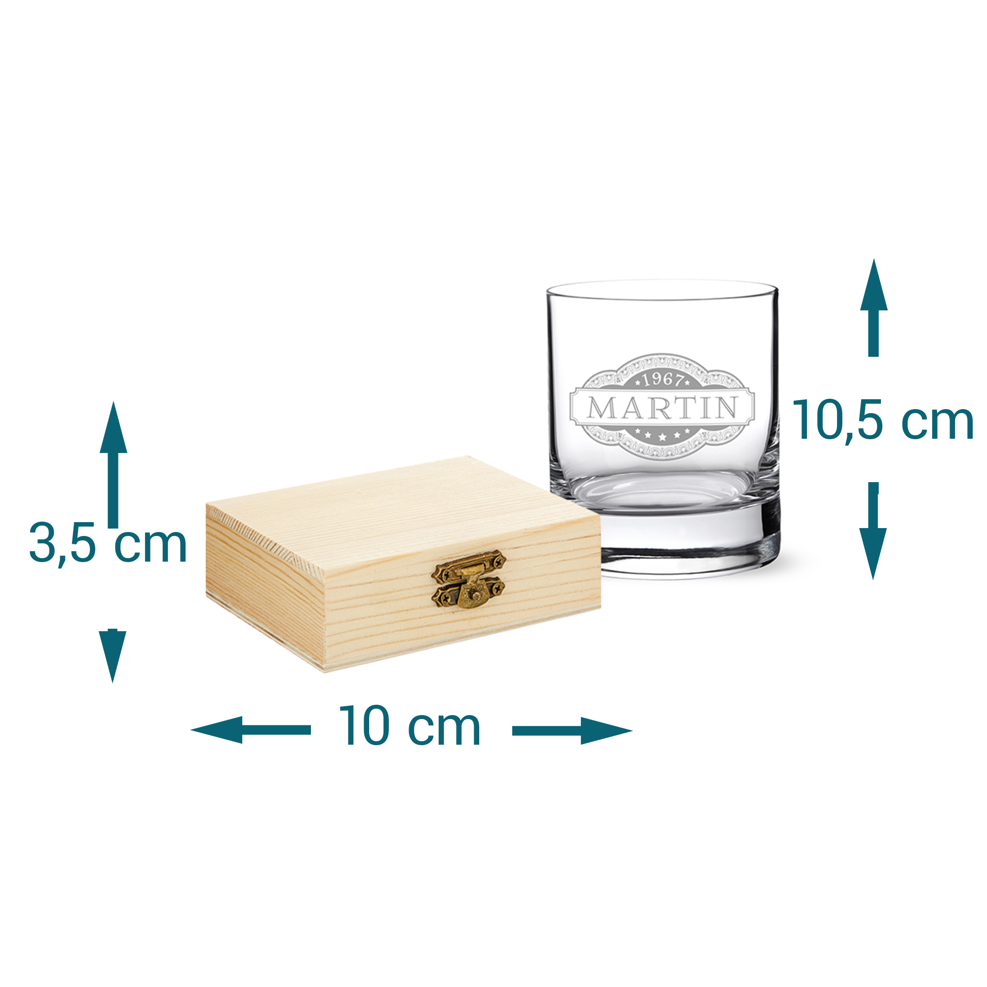 Whisky Set Banderole - Whisky Steine und Glas 4027 - 8