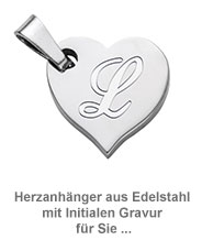 Herzanhänger Set für Paare - Initialen Gravur 2748 - 1