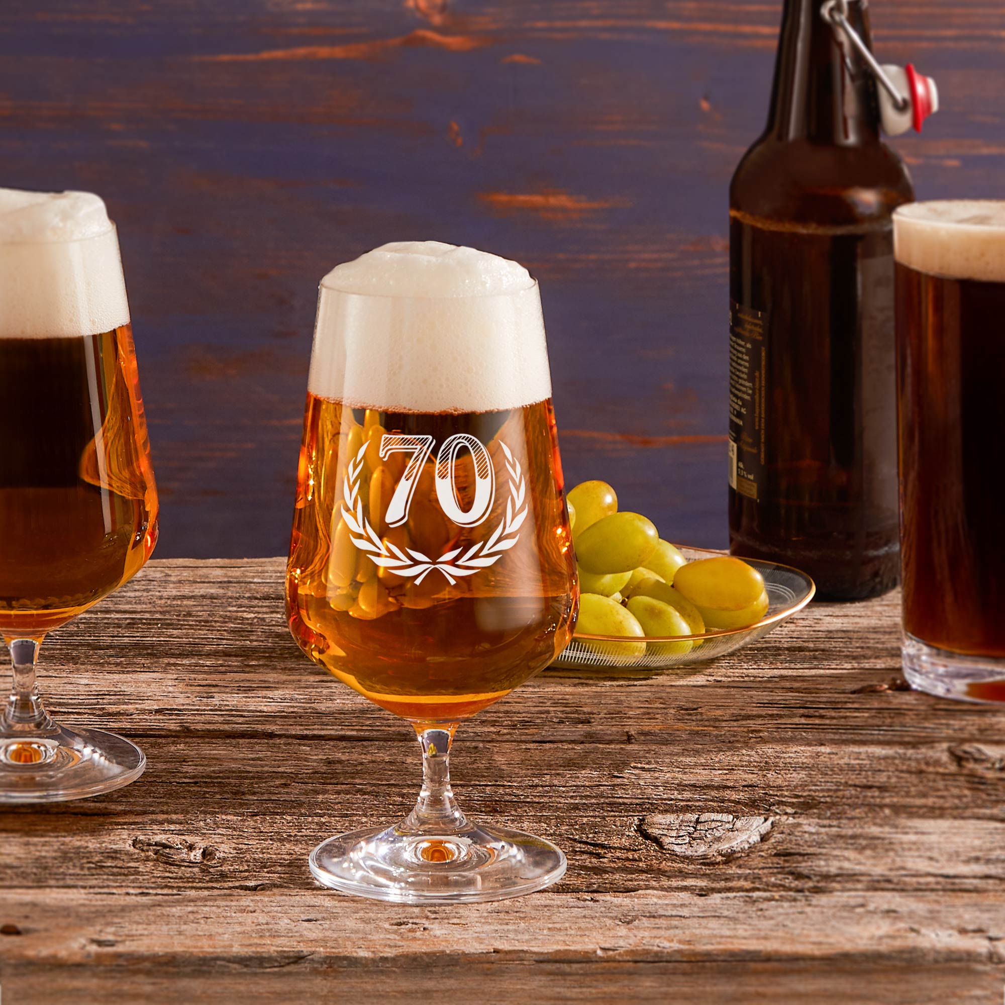 Bierglas mit Gravur zum 70. Geburtstag