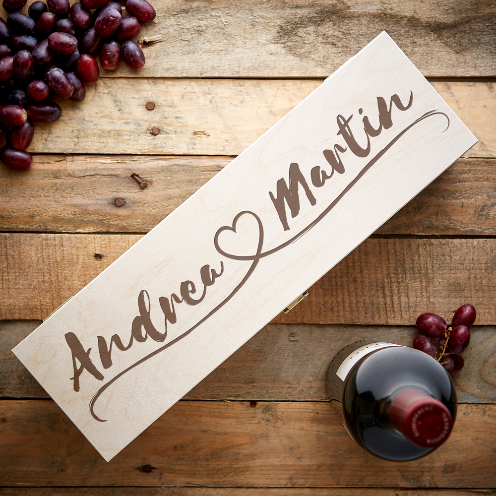 Personalisierte Weinkiste - Herzlinie 3103 Personalisierte Weinkiste - Herzlinie 3103