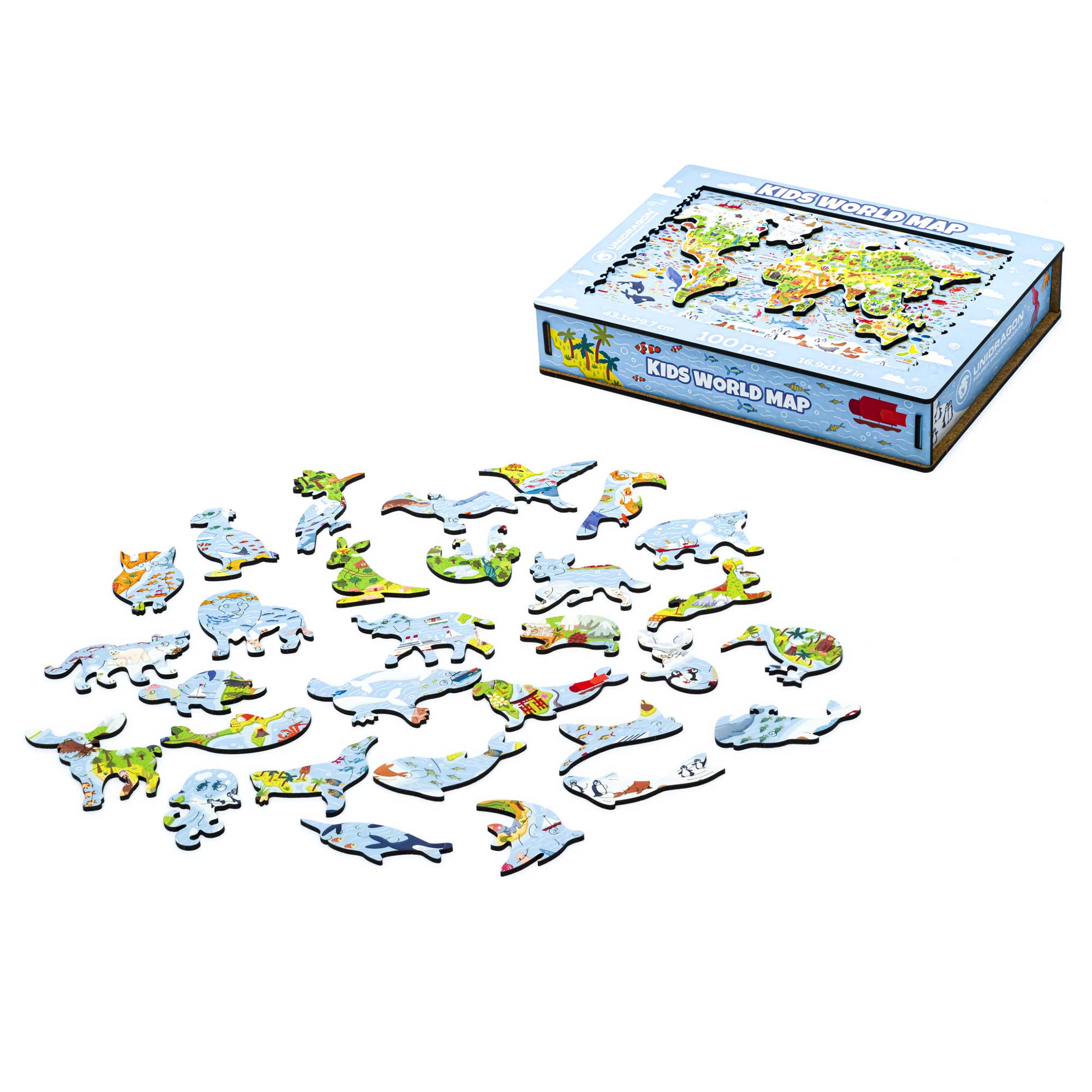 Holzpuzzle - Weltkarte