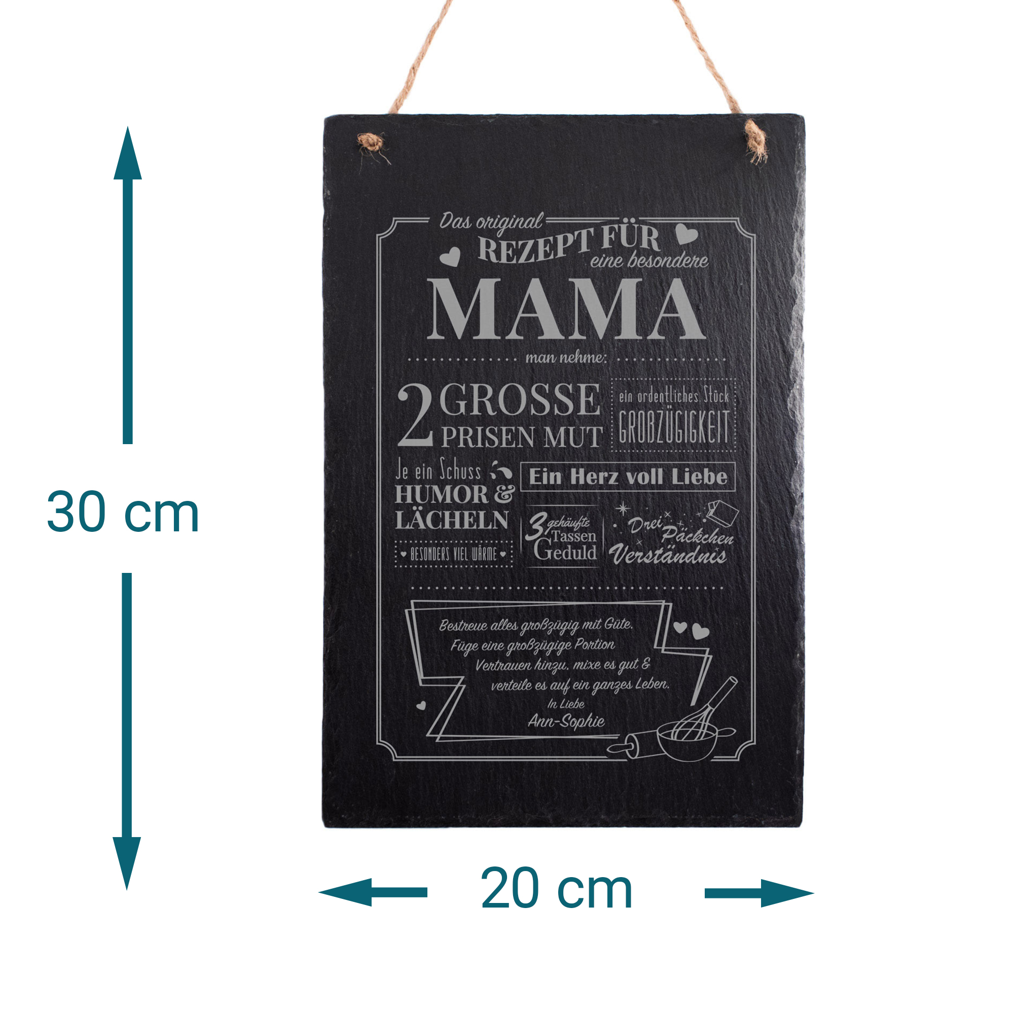 Große Schiefertafel mit Gravur - Rezept Mama 2127-18-MZ - 5
