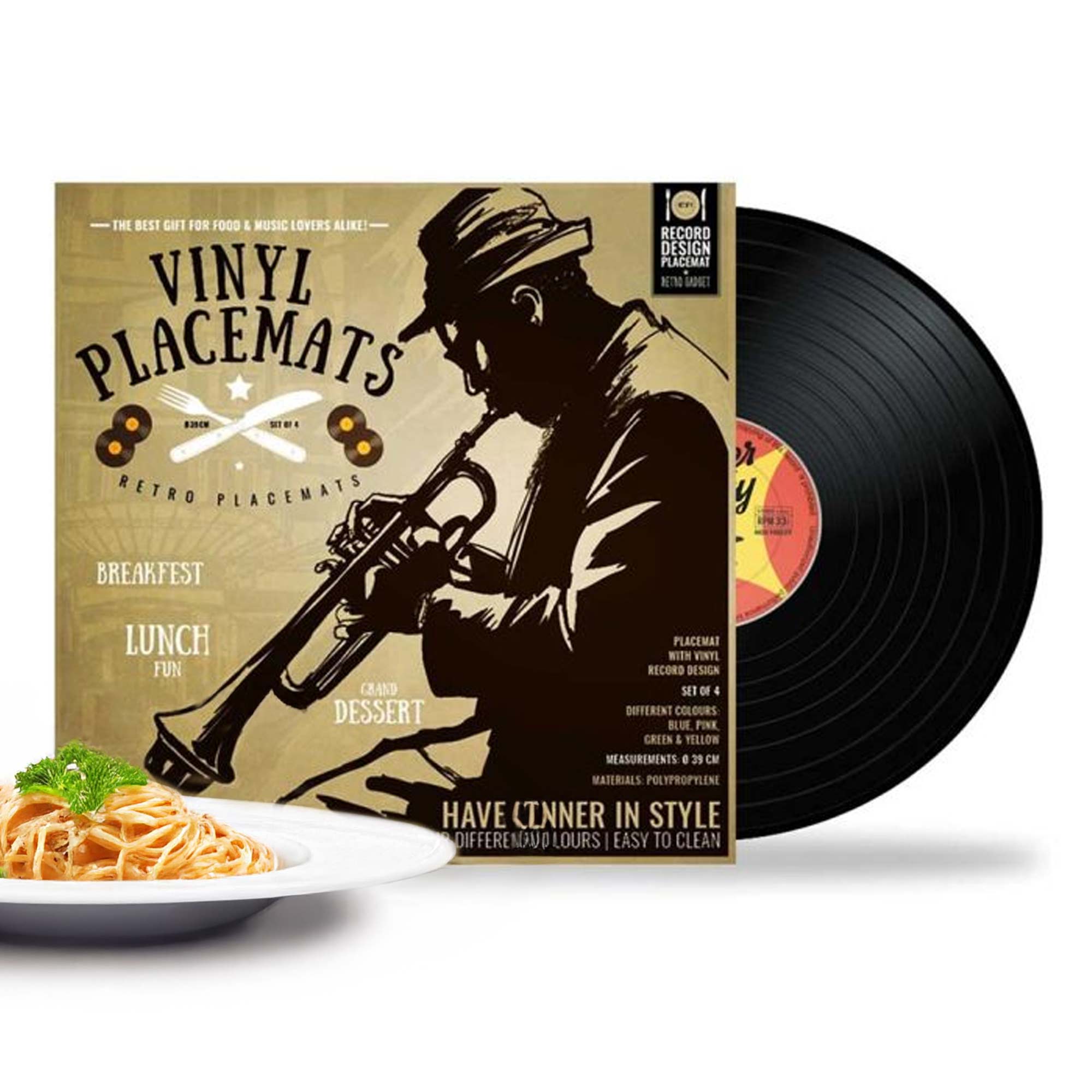 Tischset im Vinyl Schallplatten Look - 4-teilig Tischset im Vinyl Schallplatten Look - 4-teilig